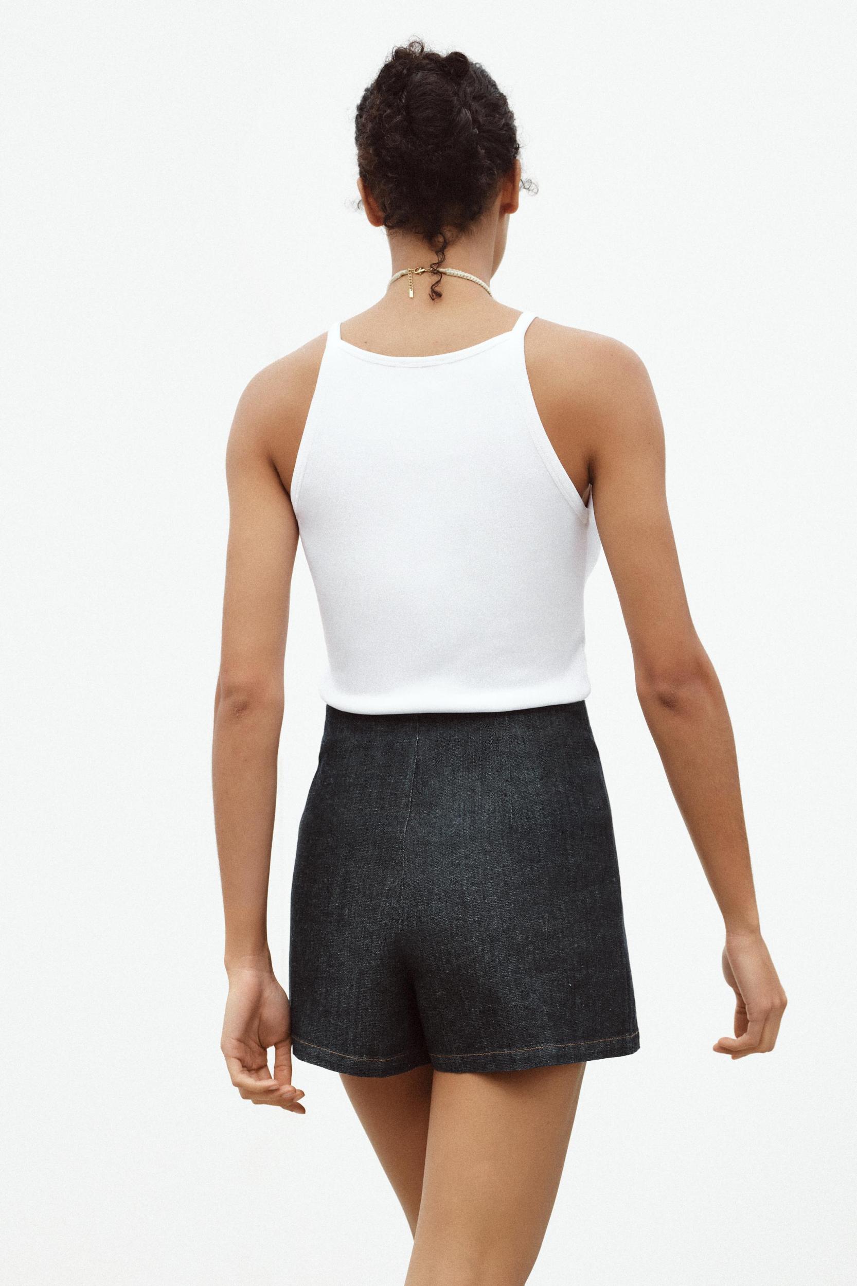 Z1975 MINI DENIM SKORT WITH SLIT Product Image