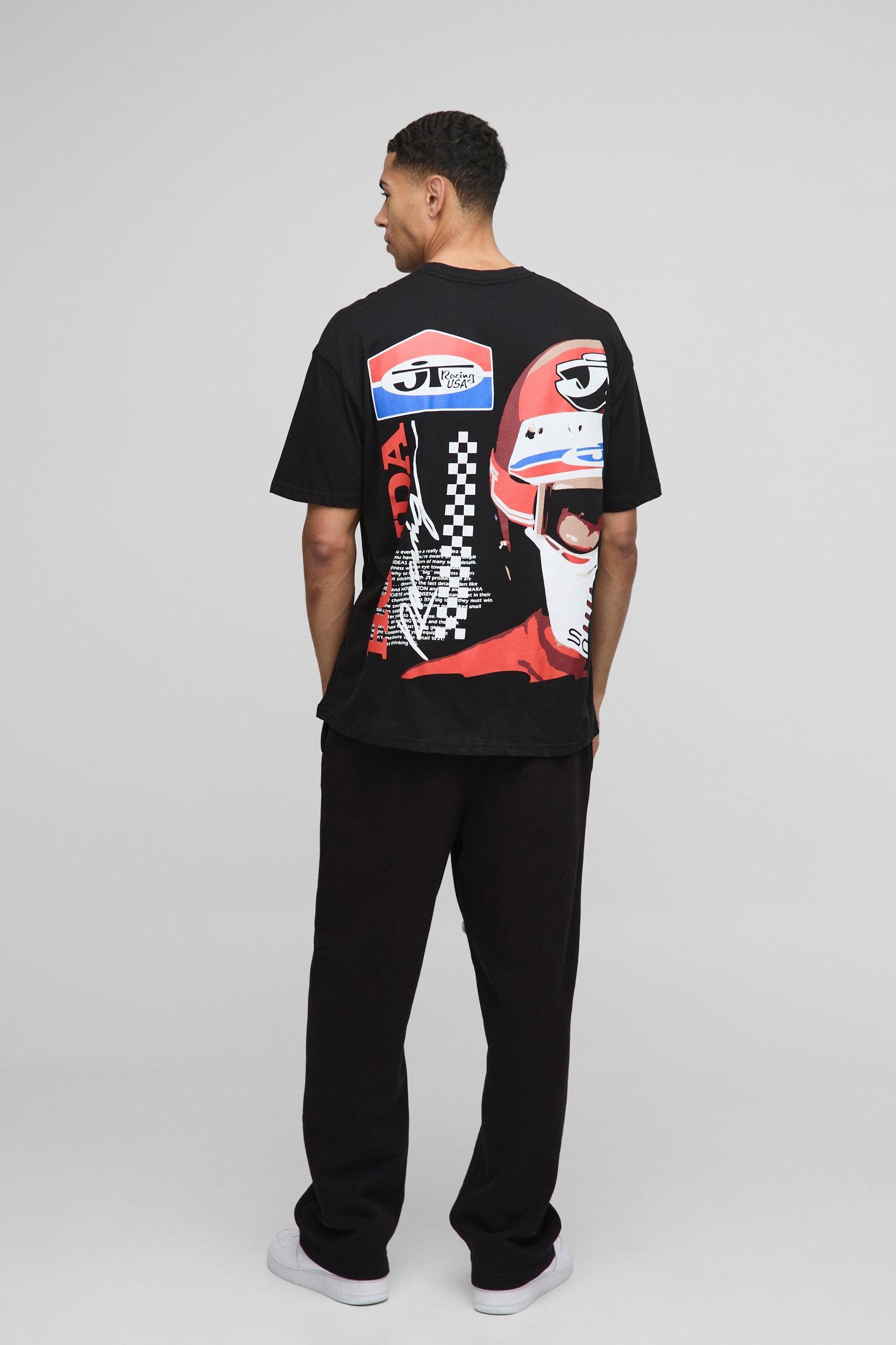 Oversized Honda RS JT Racing License Graphic T Shirt | boohooMAN USA Product Image