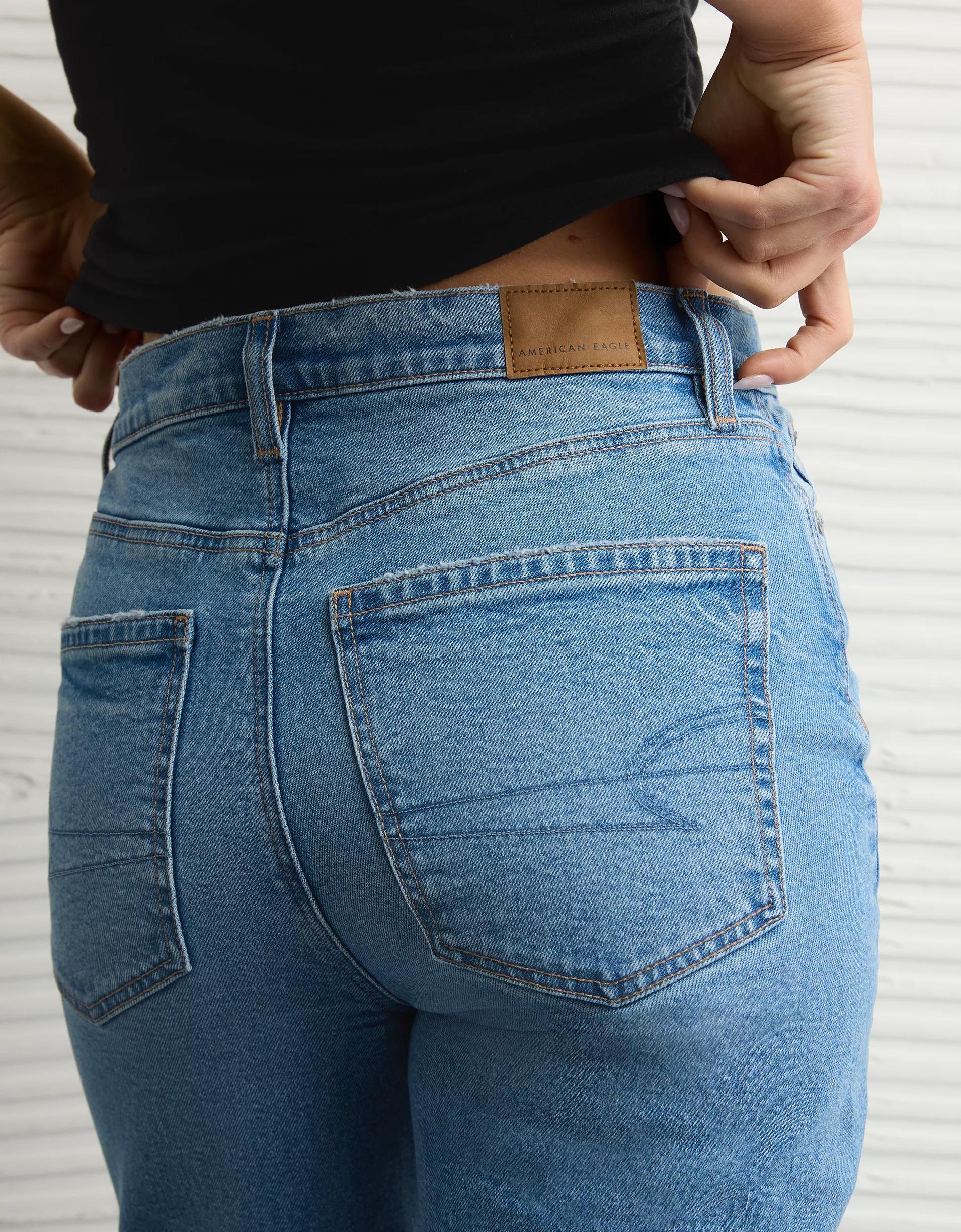 AE Strigid Super High-Waisted Baggy Straight Jean Product Image