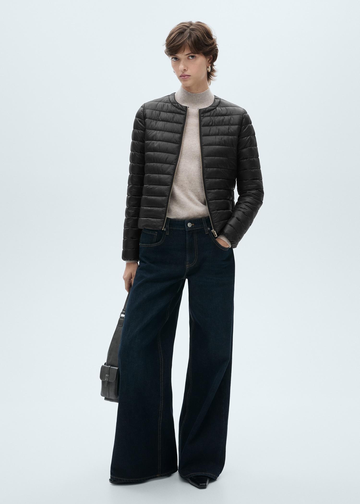 Short padded anorak with pockets - Women | MANGO USA Product Image