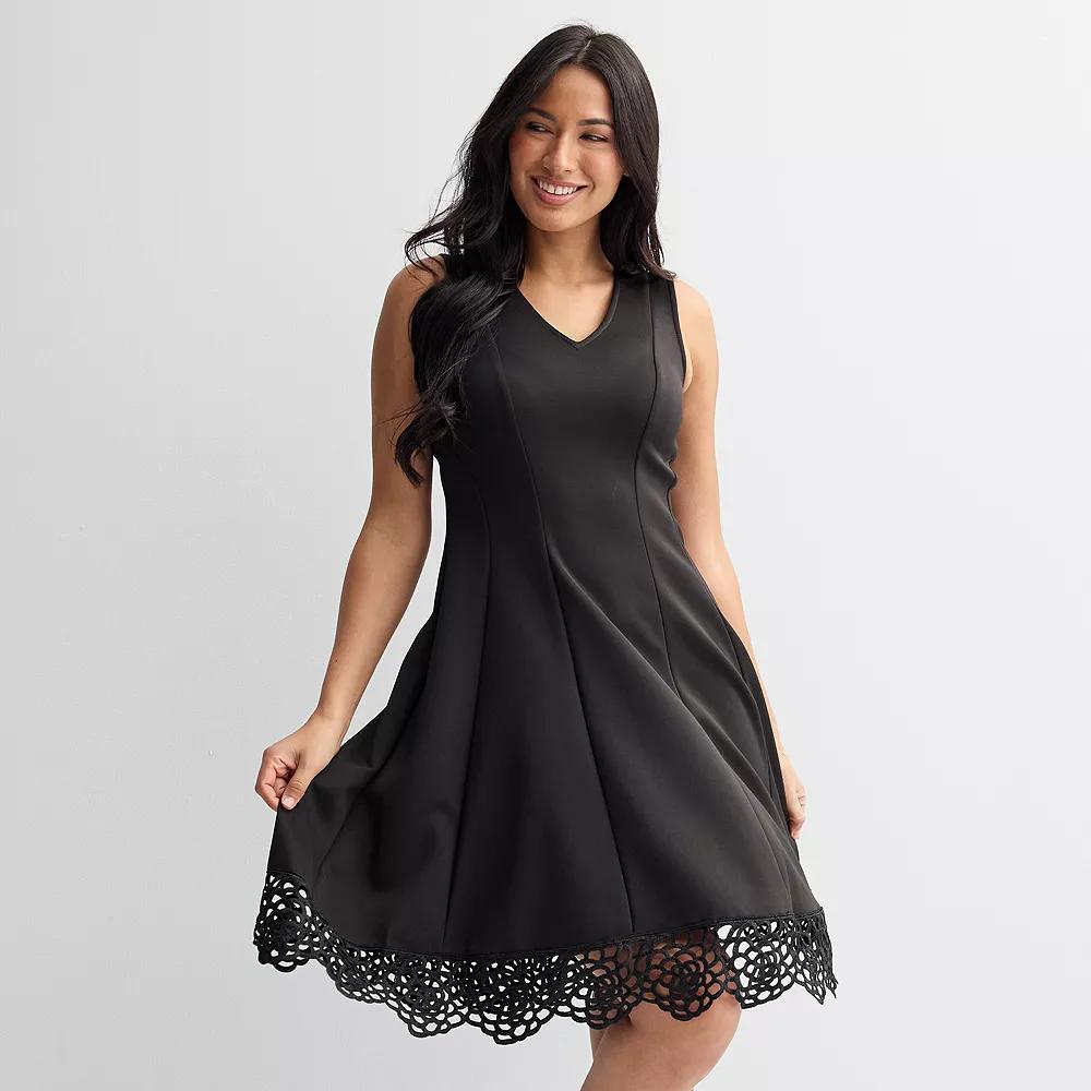 Women's Donna Ricco Sleeveless Fit & Flare Dress, Size: 6, Black Product Image