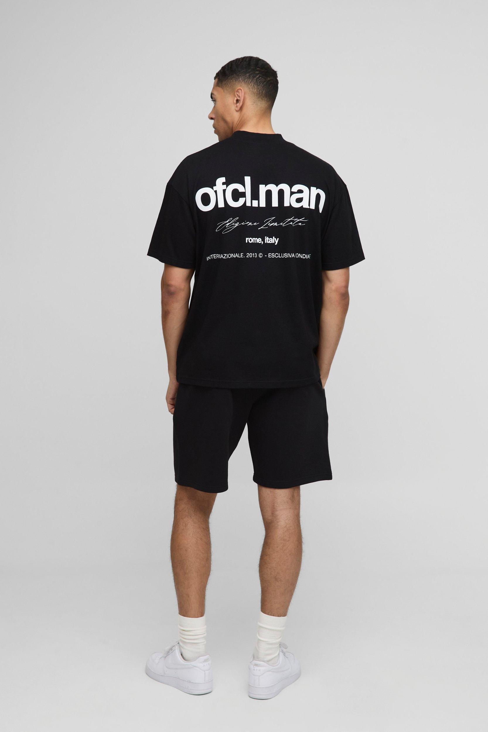 Oversized Boxy Extended Neck Ofcl Man T-Shirt and Short Set | boohooMAN USA Product Image