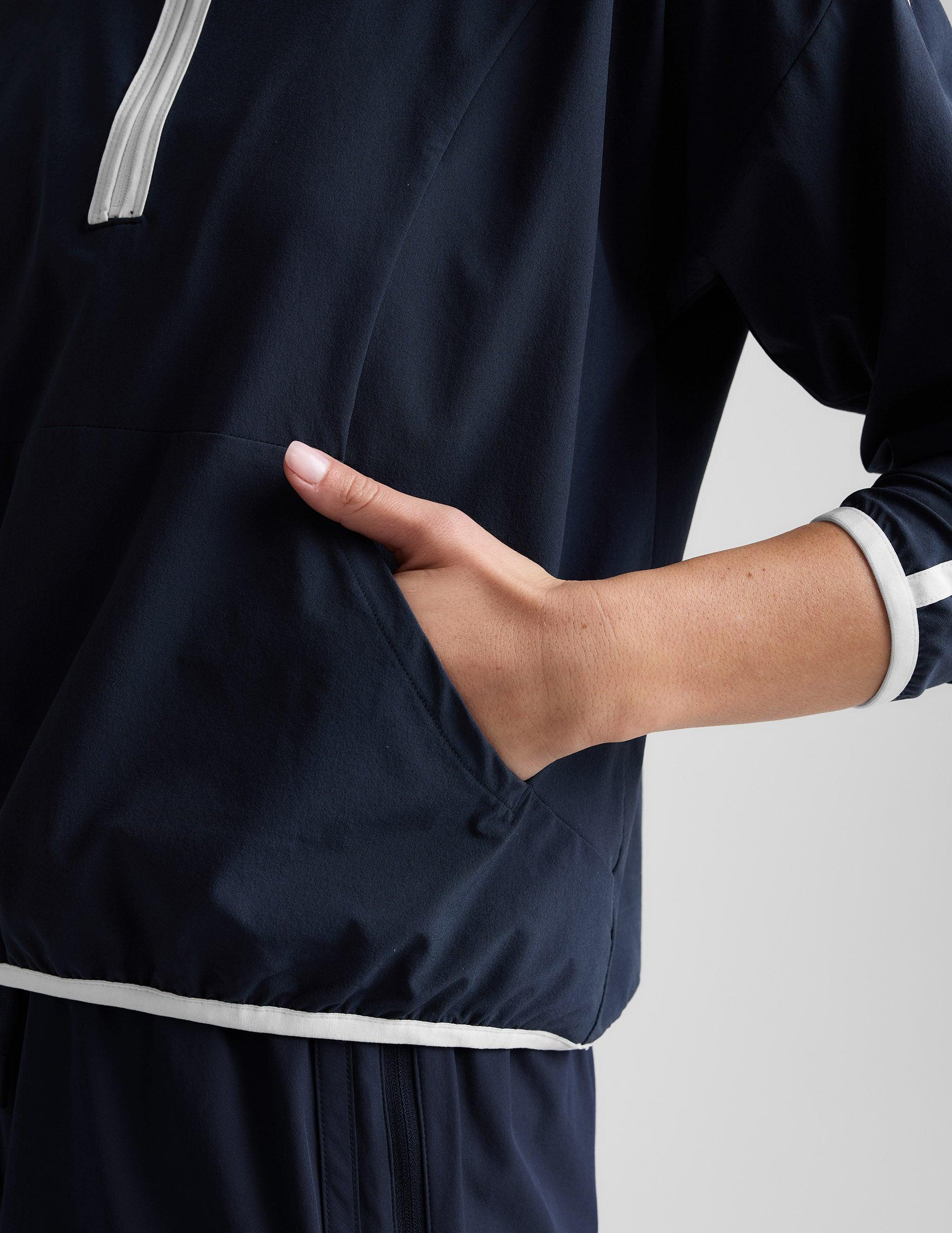 Stretch Woven Course Contrast Half Zip Pullover Product Image