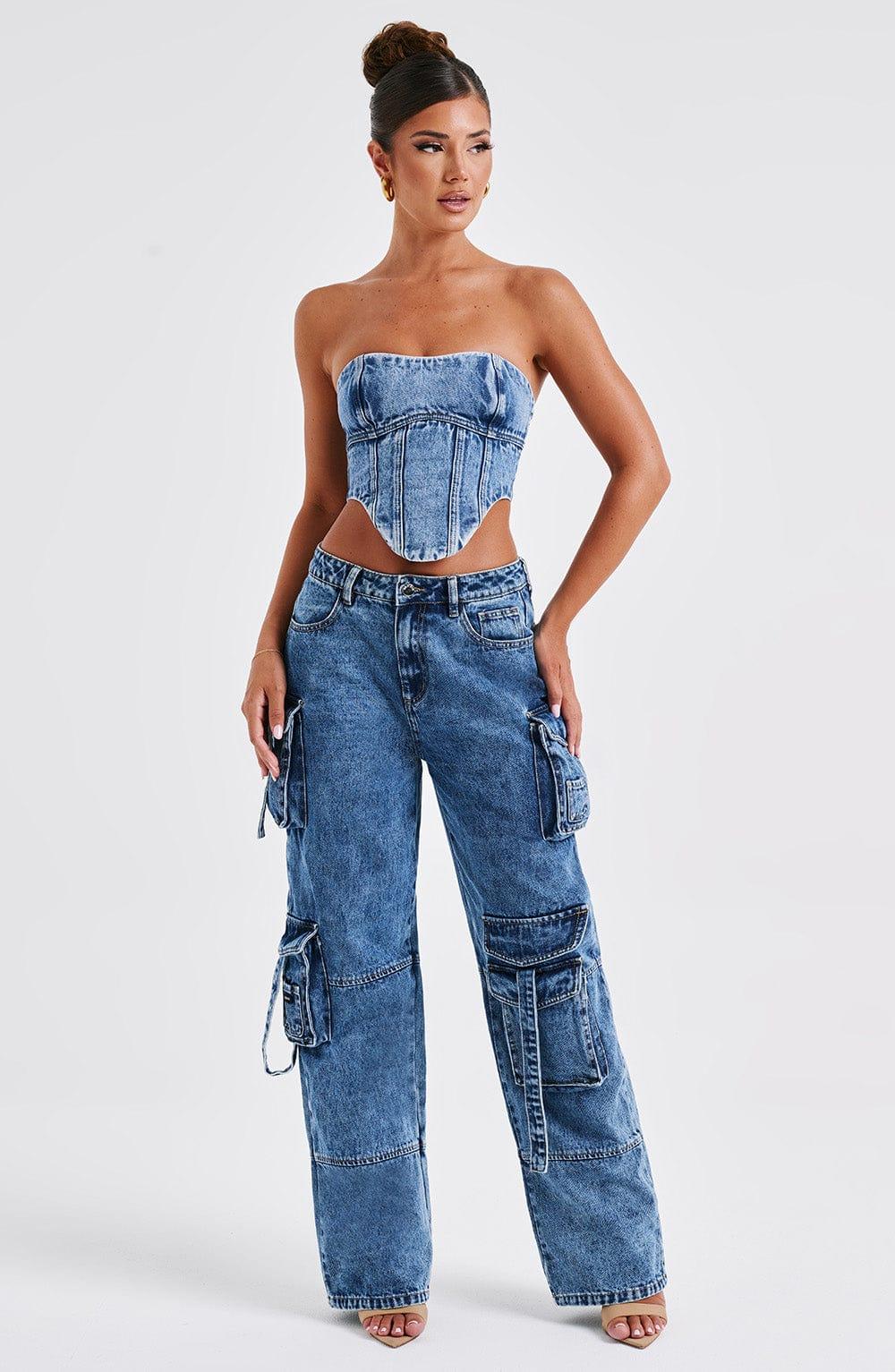 Brooklyn Cargo Pant - Dark Wash Product Image