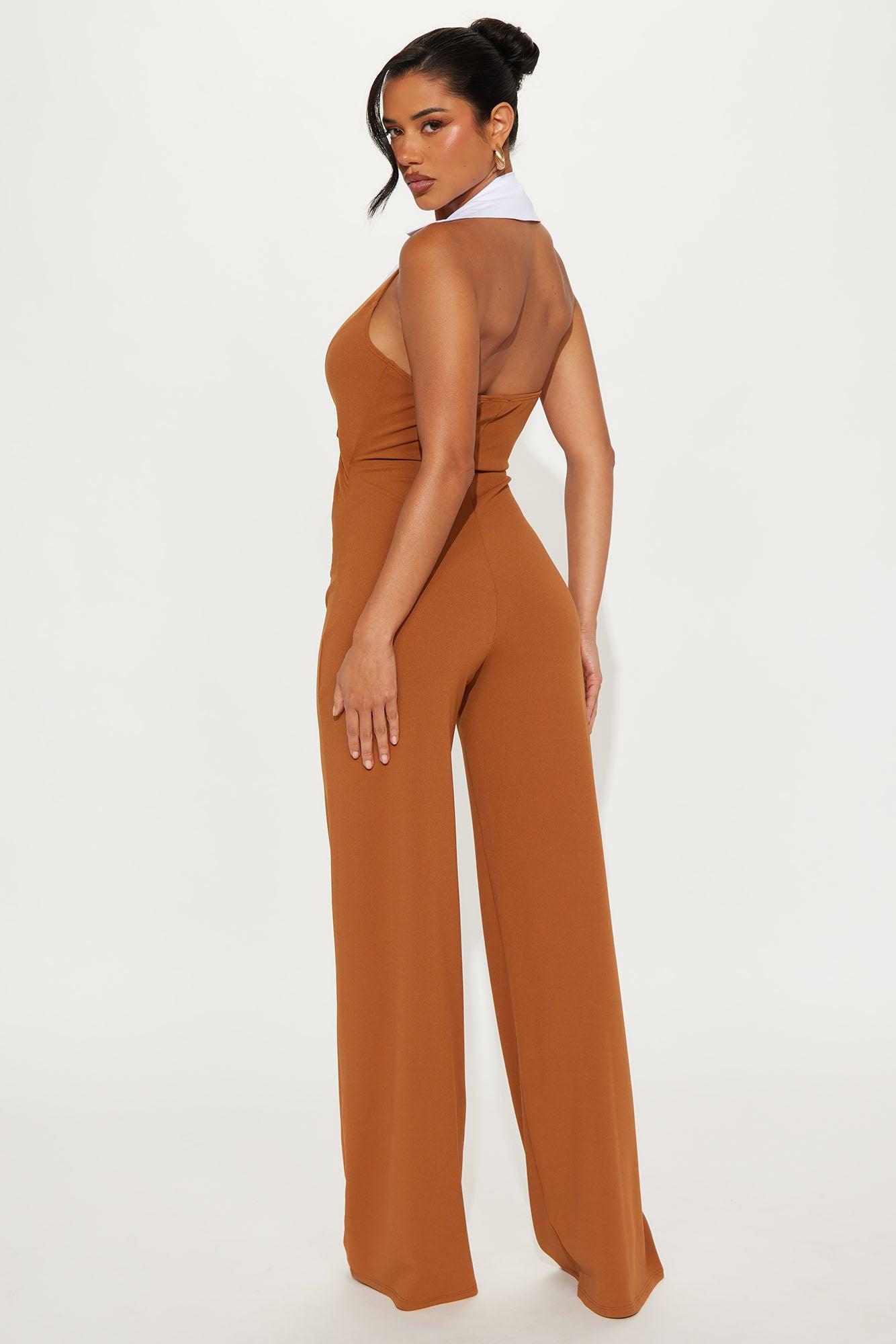 Talia Wide Leg Jumpsuit - Mocha Product Image