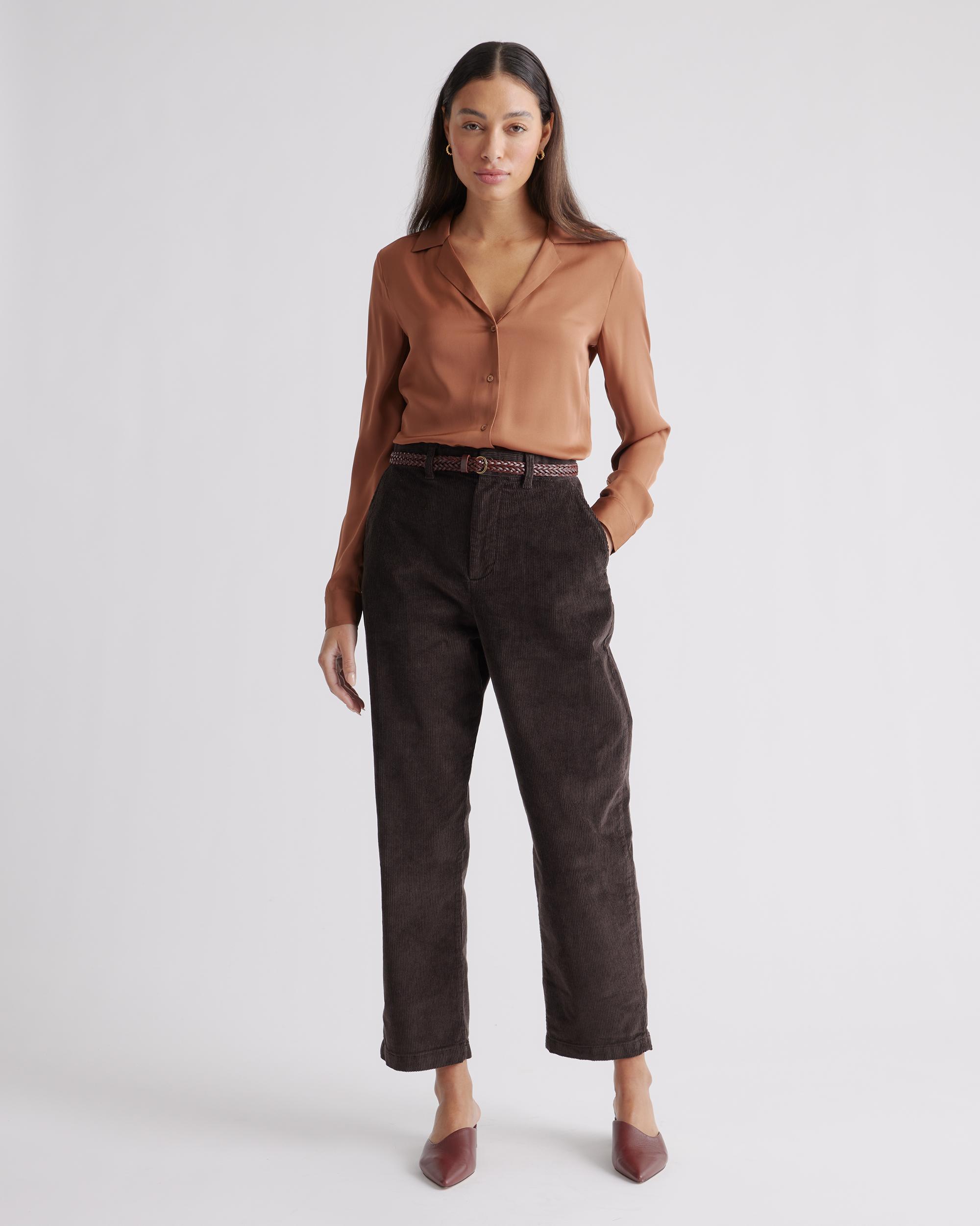 Quince | Women's Washable Stretch Silk Notch Collar Blouse Product Image