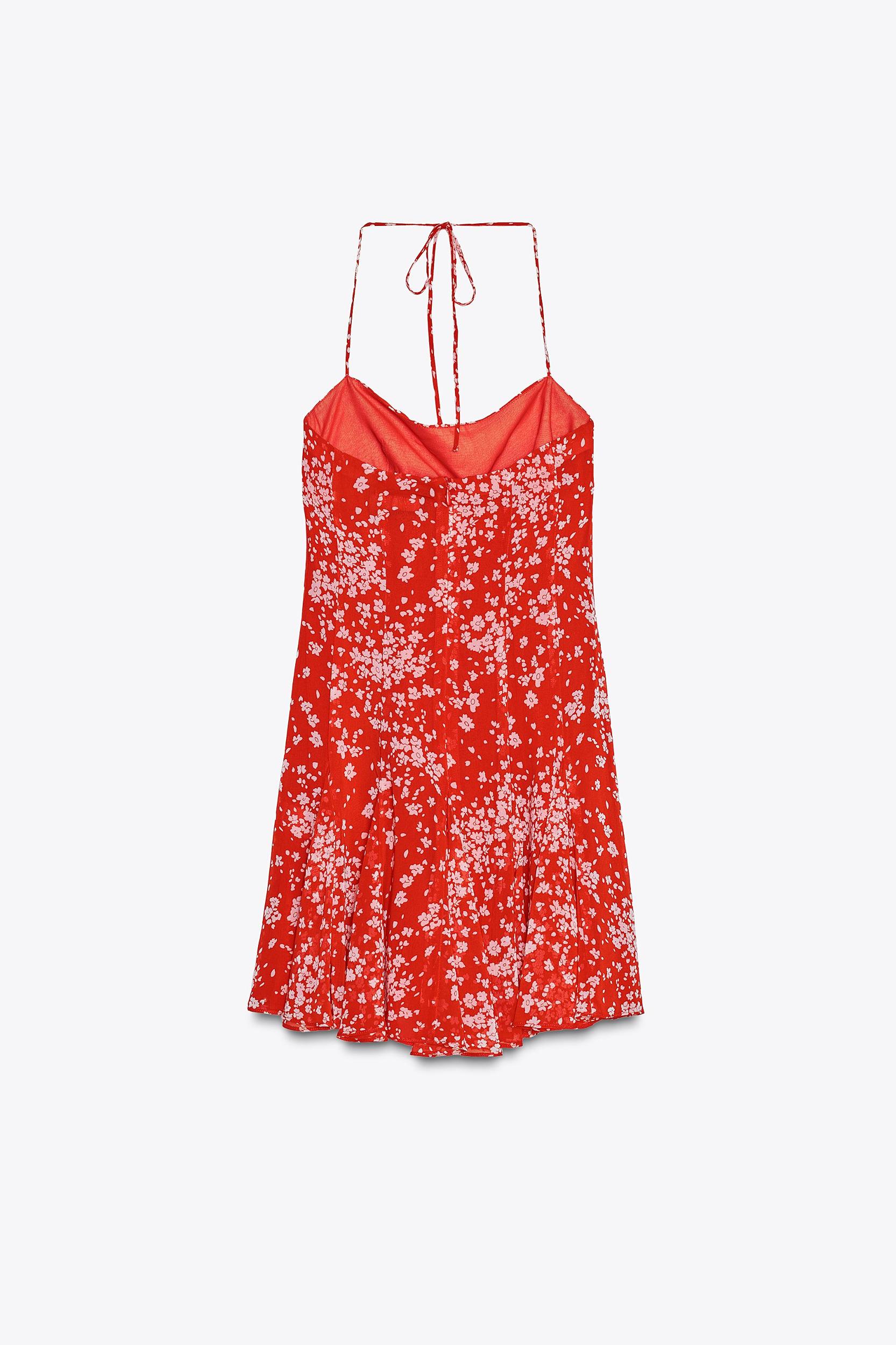 FLORAL GODET PRINT DRESS Product Image