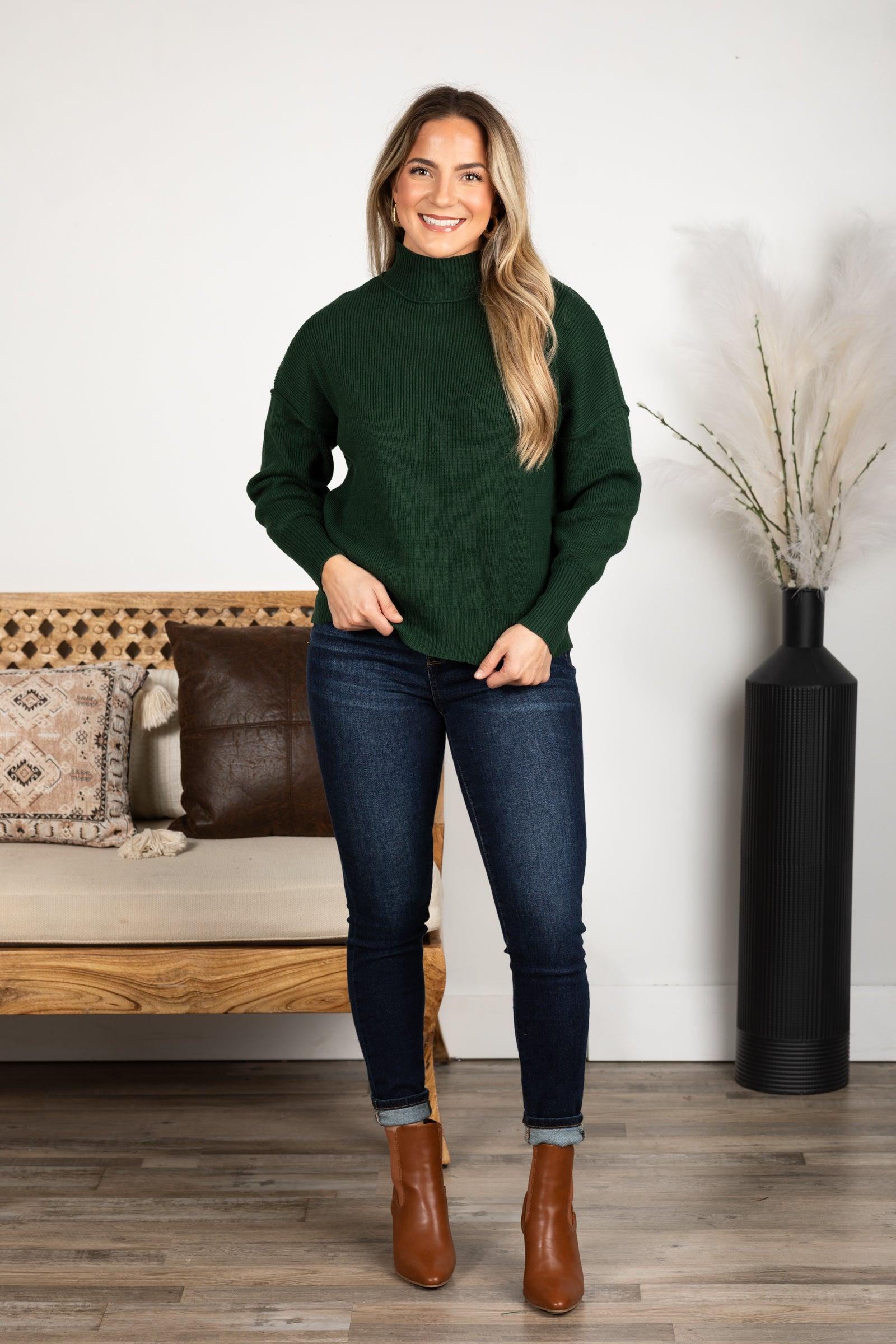 Mock Neck Ribbed Sweater Top Product Image