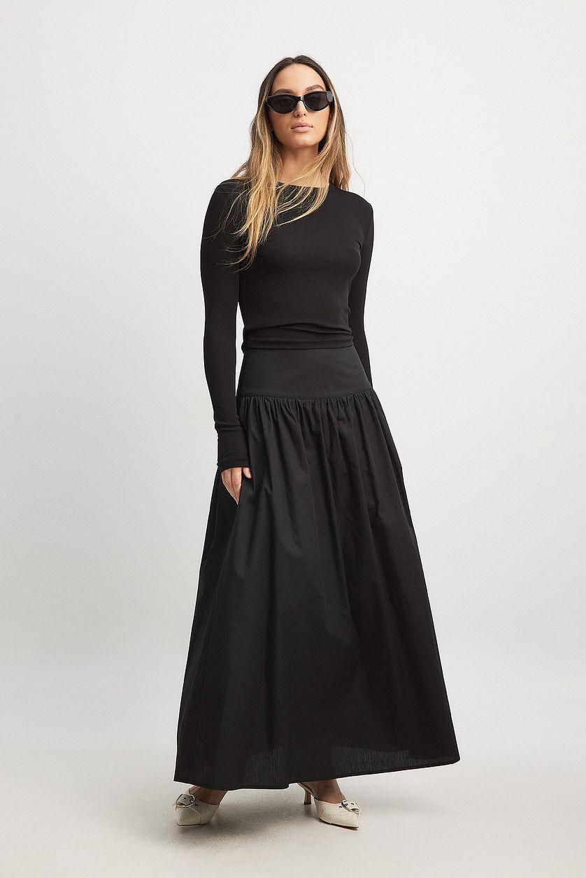 Gathered Maxi Cotton Skirt Product Image
