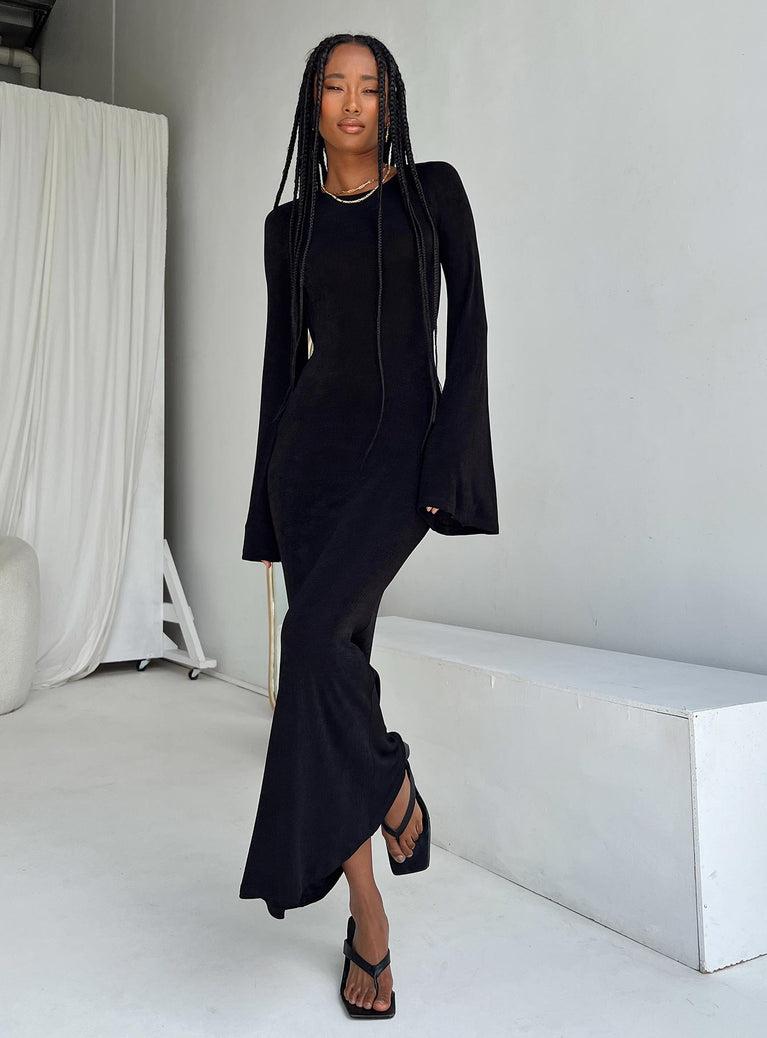 Amersham Long Sleeve Maxi Dress Black Product Image