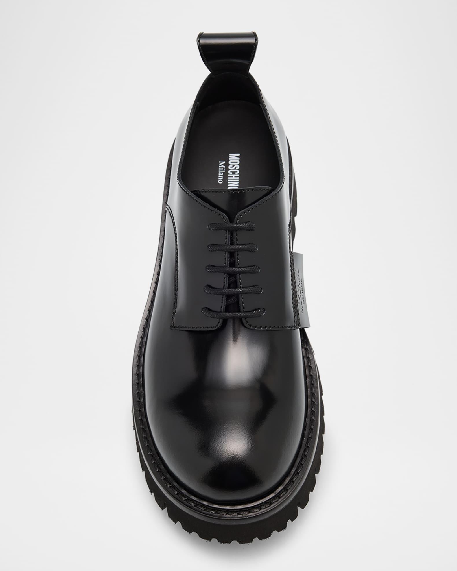 Men's Leather Chunky Lug-Sole Derby Shoes Product Image