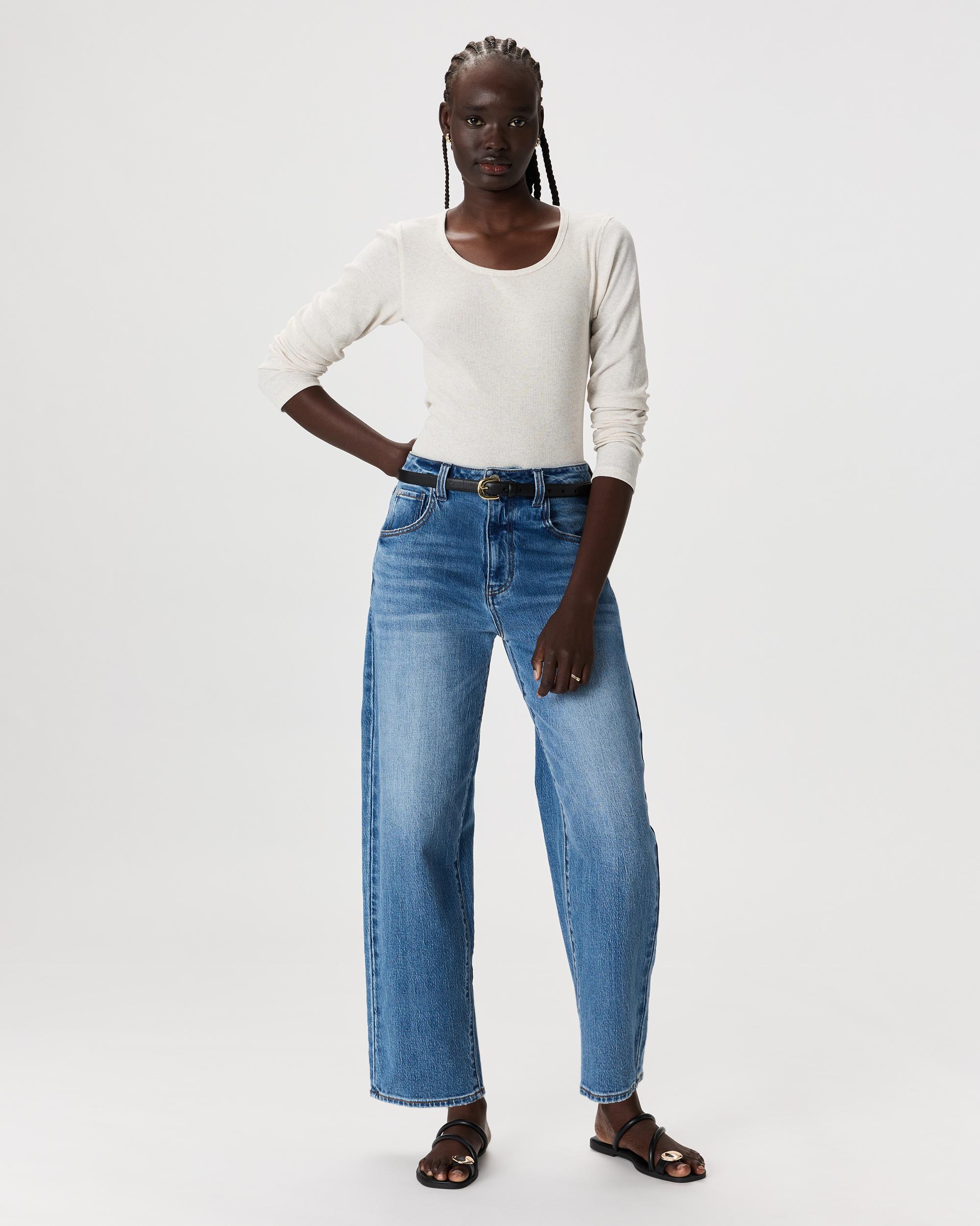 Quince | Women's Micro-Rib Long Sleeve T-Shirt Size XS, Organic Cotton Product Image