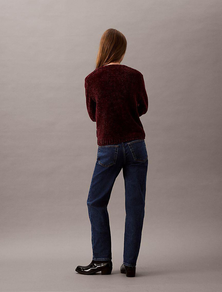 Chenille Relaxed V-Neck Sweater Product Image