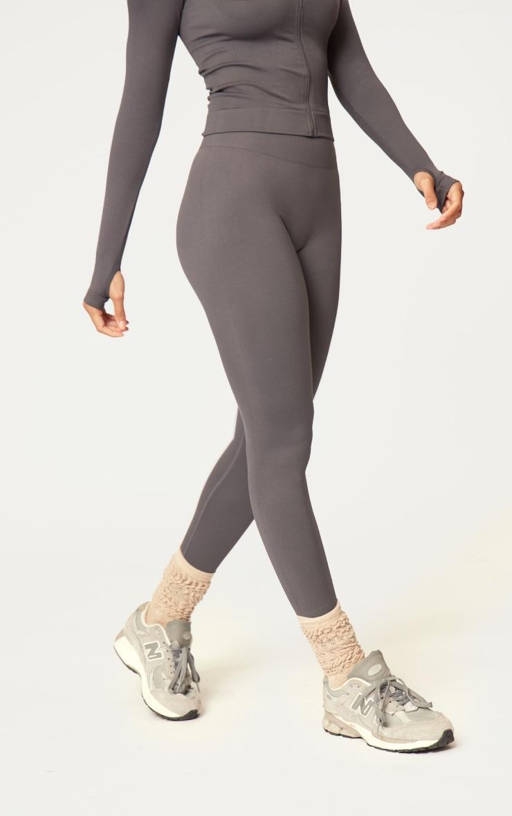 Charcoal Seamless High Waist Gym Leggings Product Image