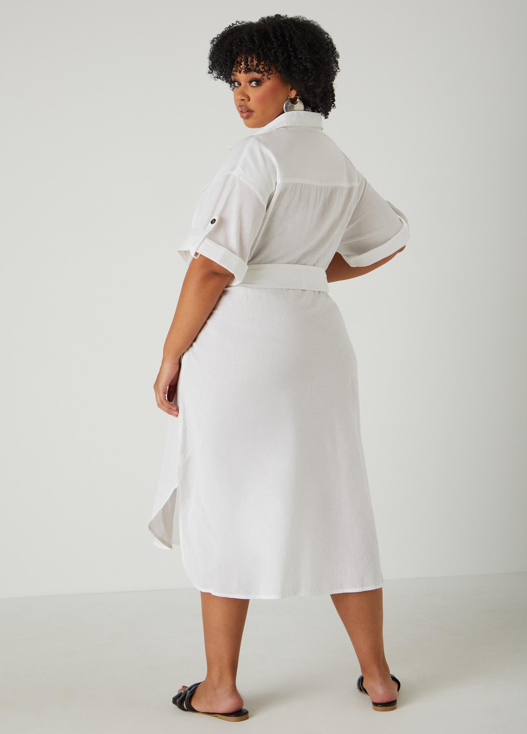 Linen Blend Shirtdress Product Image