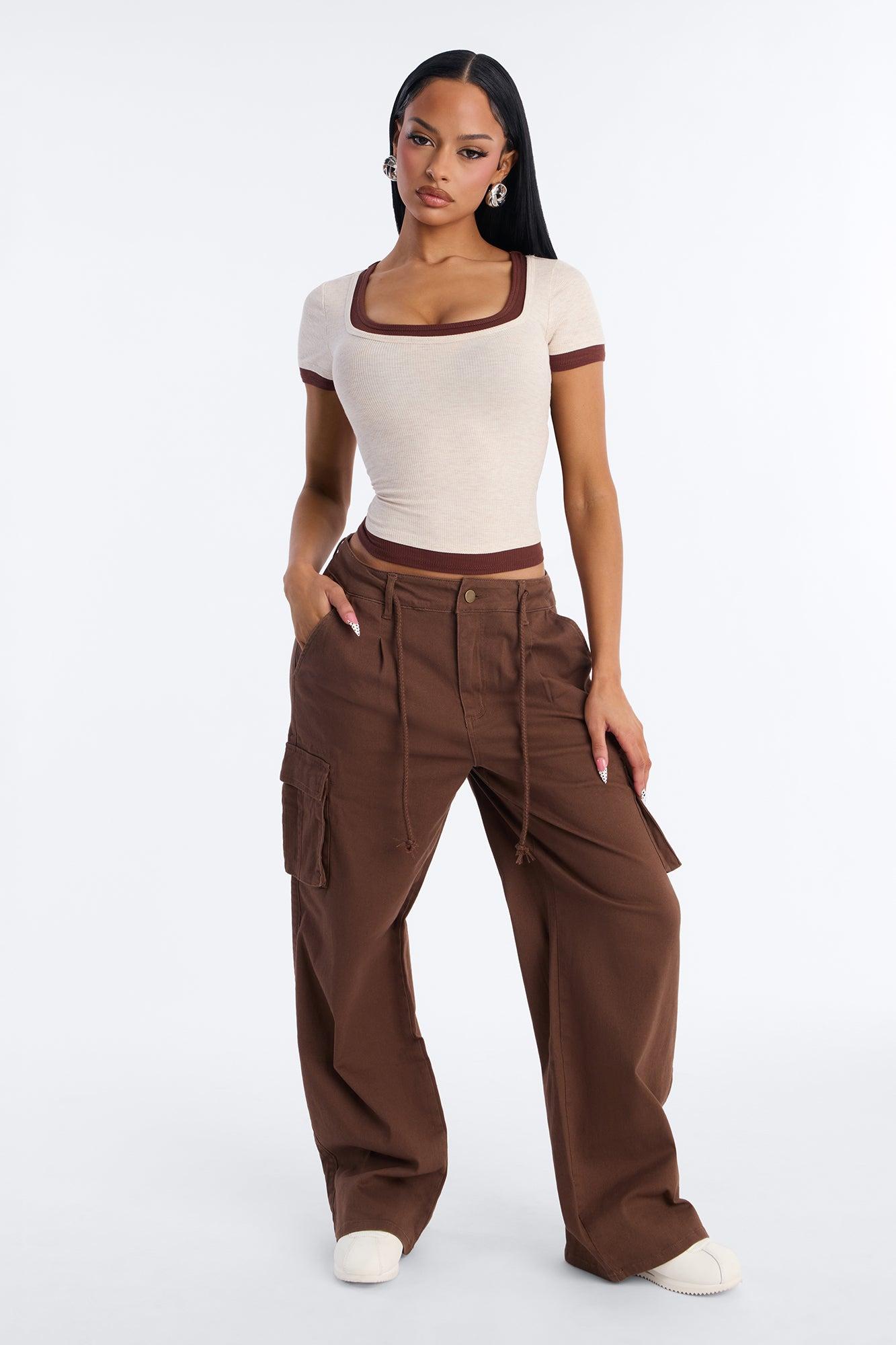 Out For The Day Cargo Pant - Brown Female Product Image