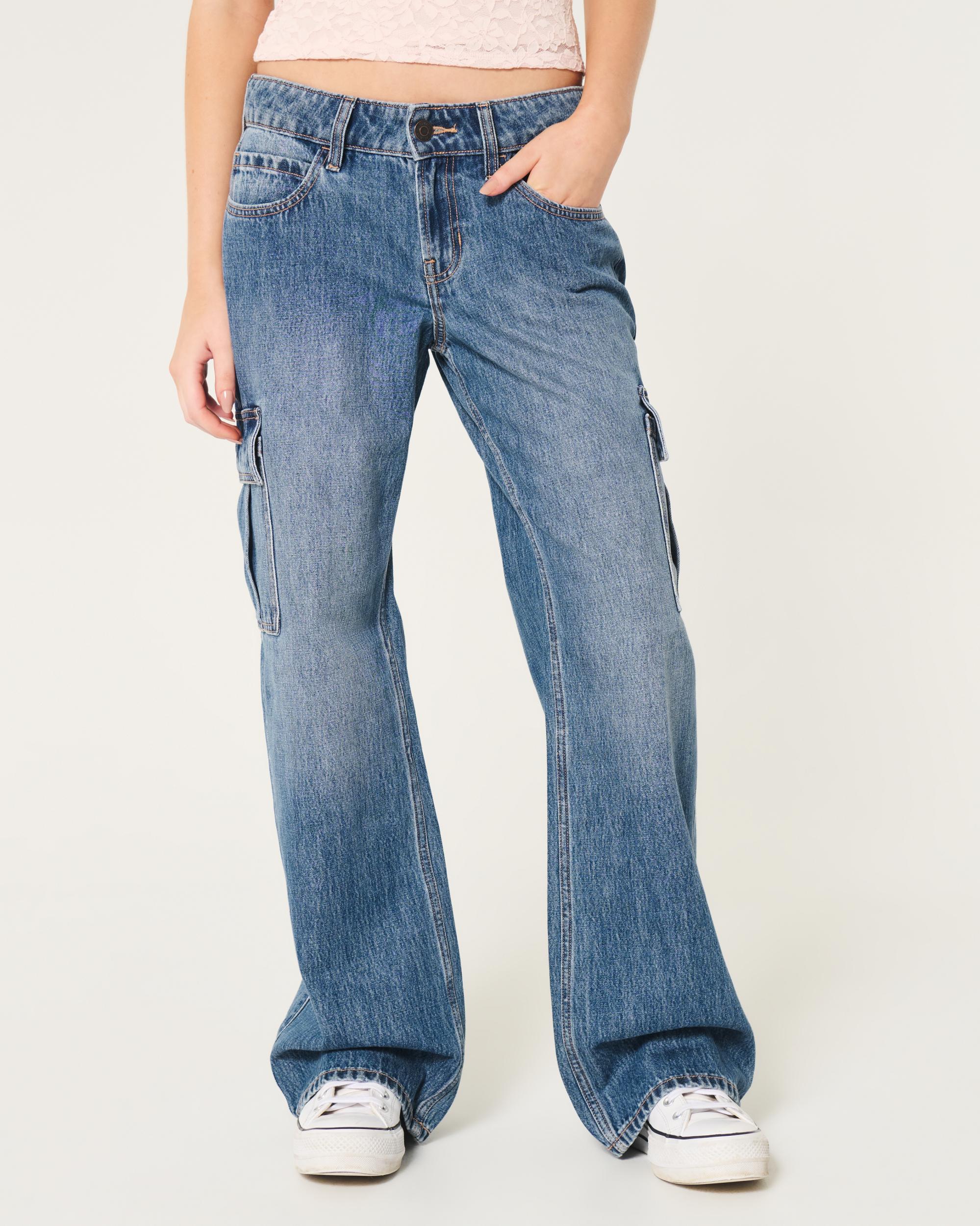 Low-Rise Ripped Light Wash Baggy Jeans Product Image