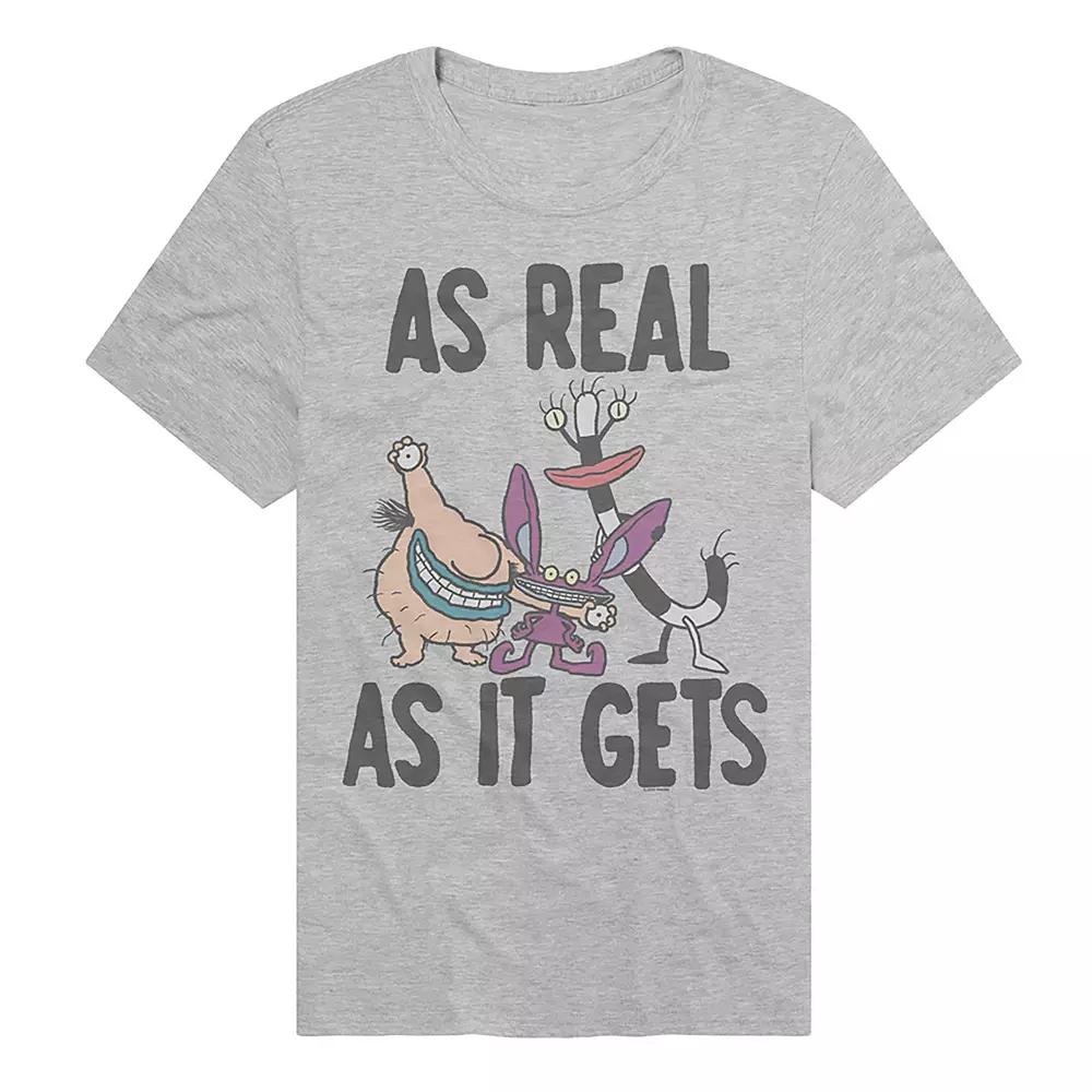 Men's Aah! Real Monsters As Real As It Gets Graphic Tee, Size: Small, Athletic Grey Product Image