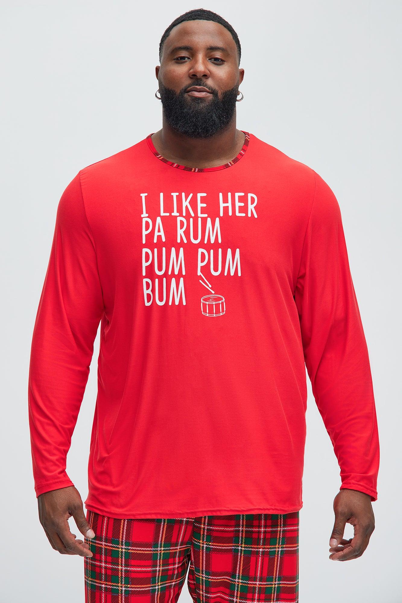 I Like Her Pa Rum Pum Holiday PJ Set - Red/combo Product Image