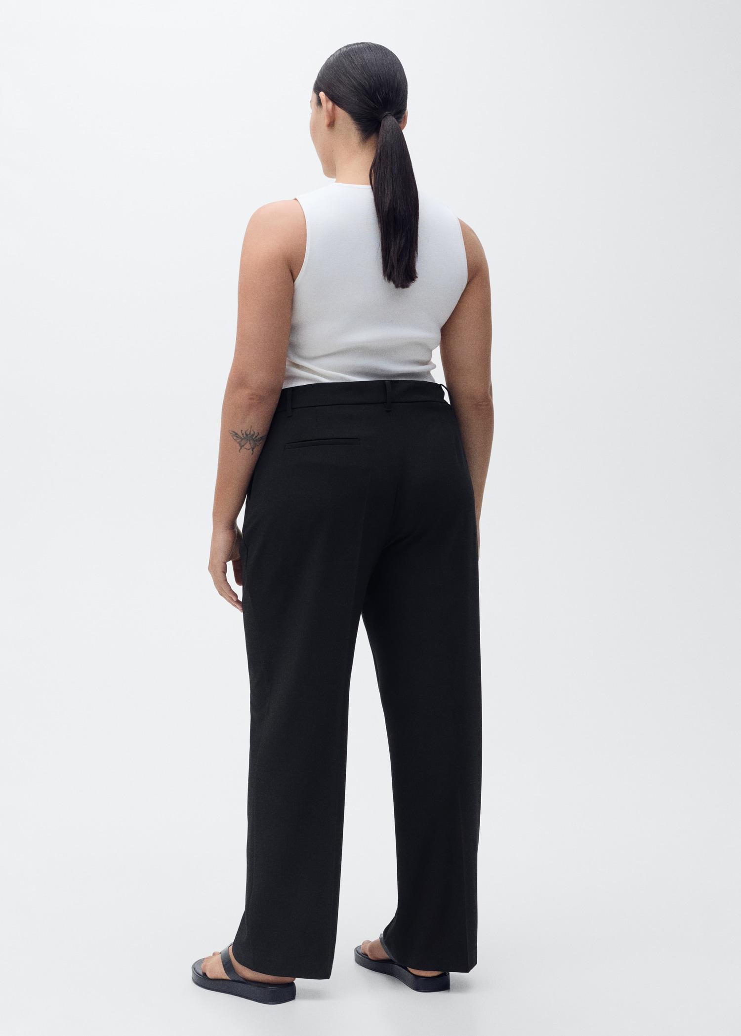 Straight mid-rise pants - Women | MANGO USA Product Image