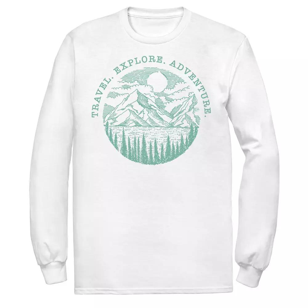 Men's Travel Explore Adventure Sketch Mountains Tee,  Product Image