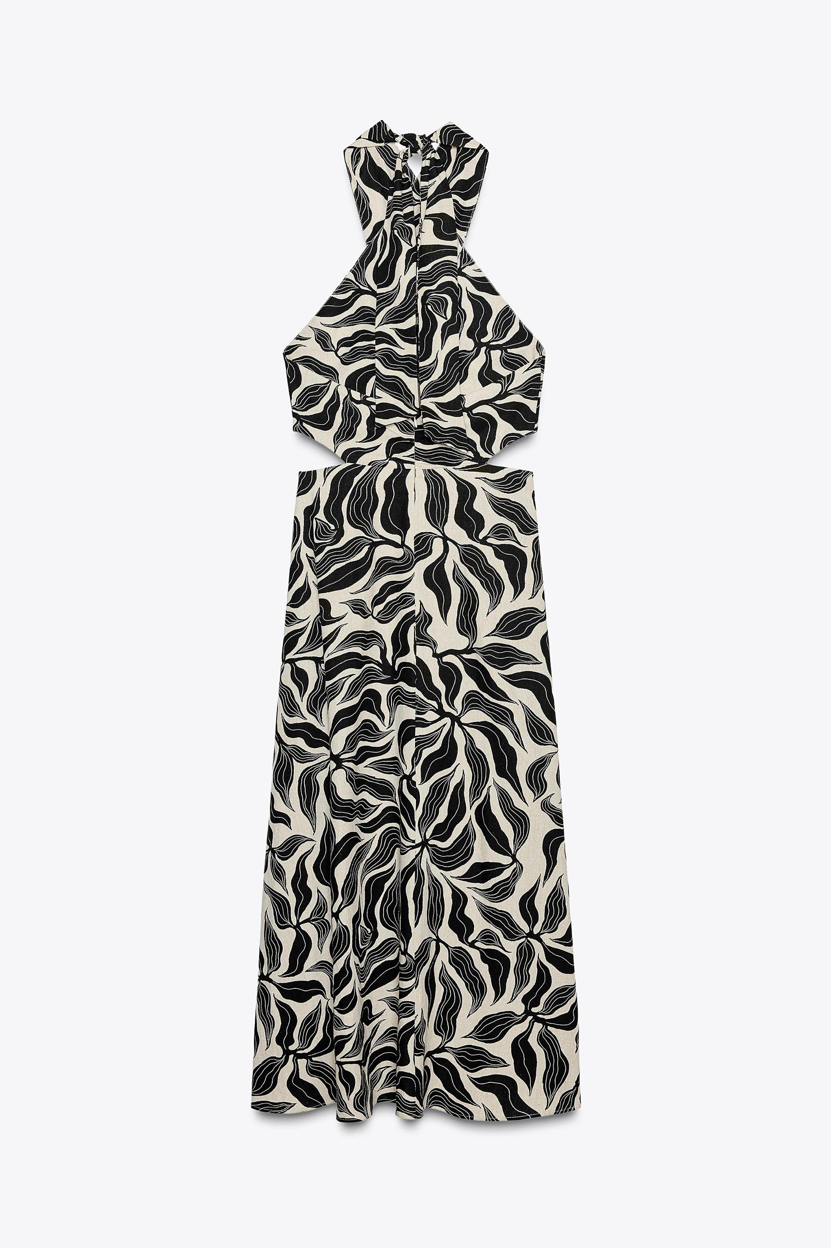 LINEN HALTER MIDI DRESS Product Image