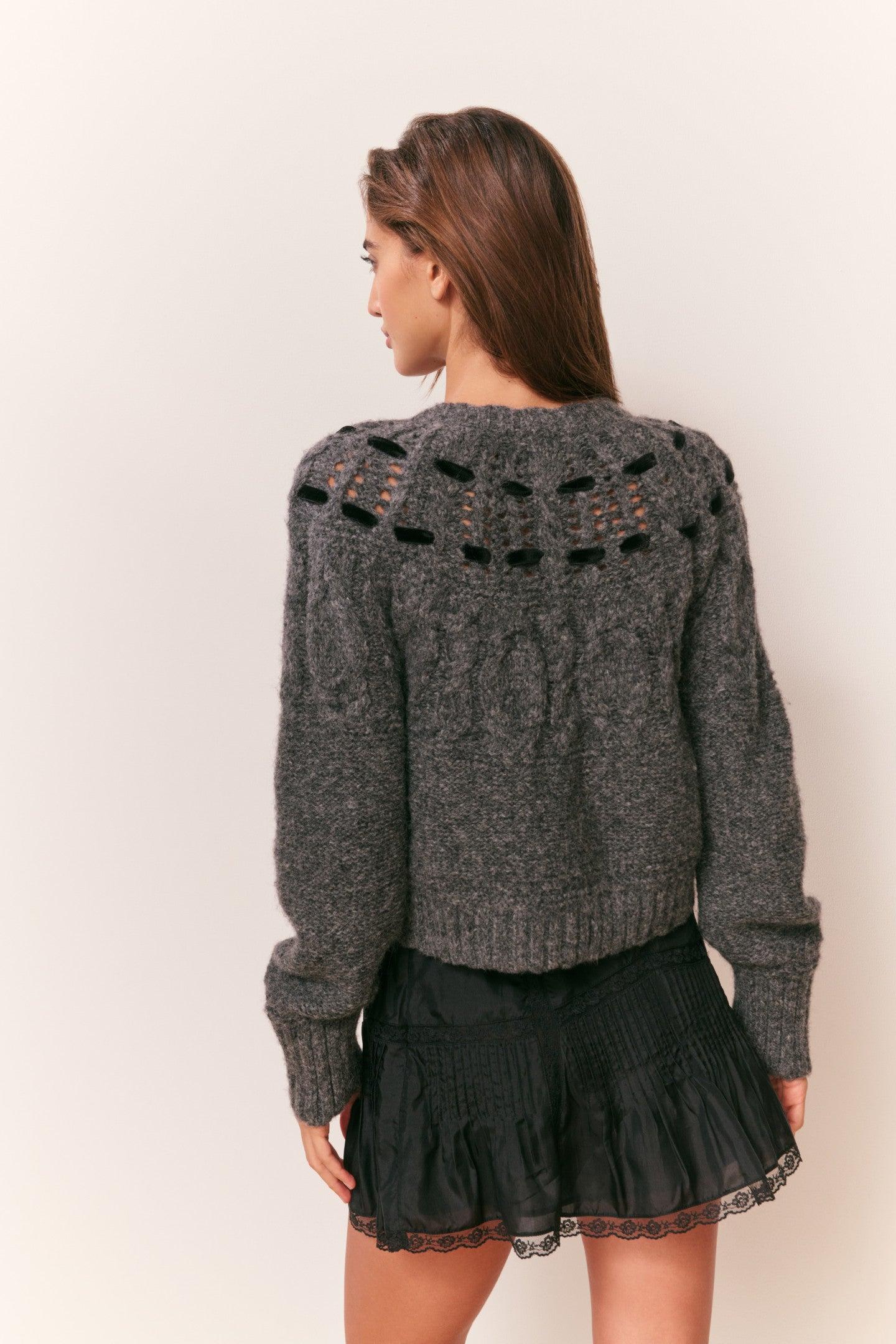 Clementian Alpaca-Blend Ribbon Cardigan Product Image
