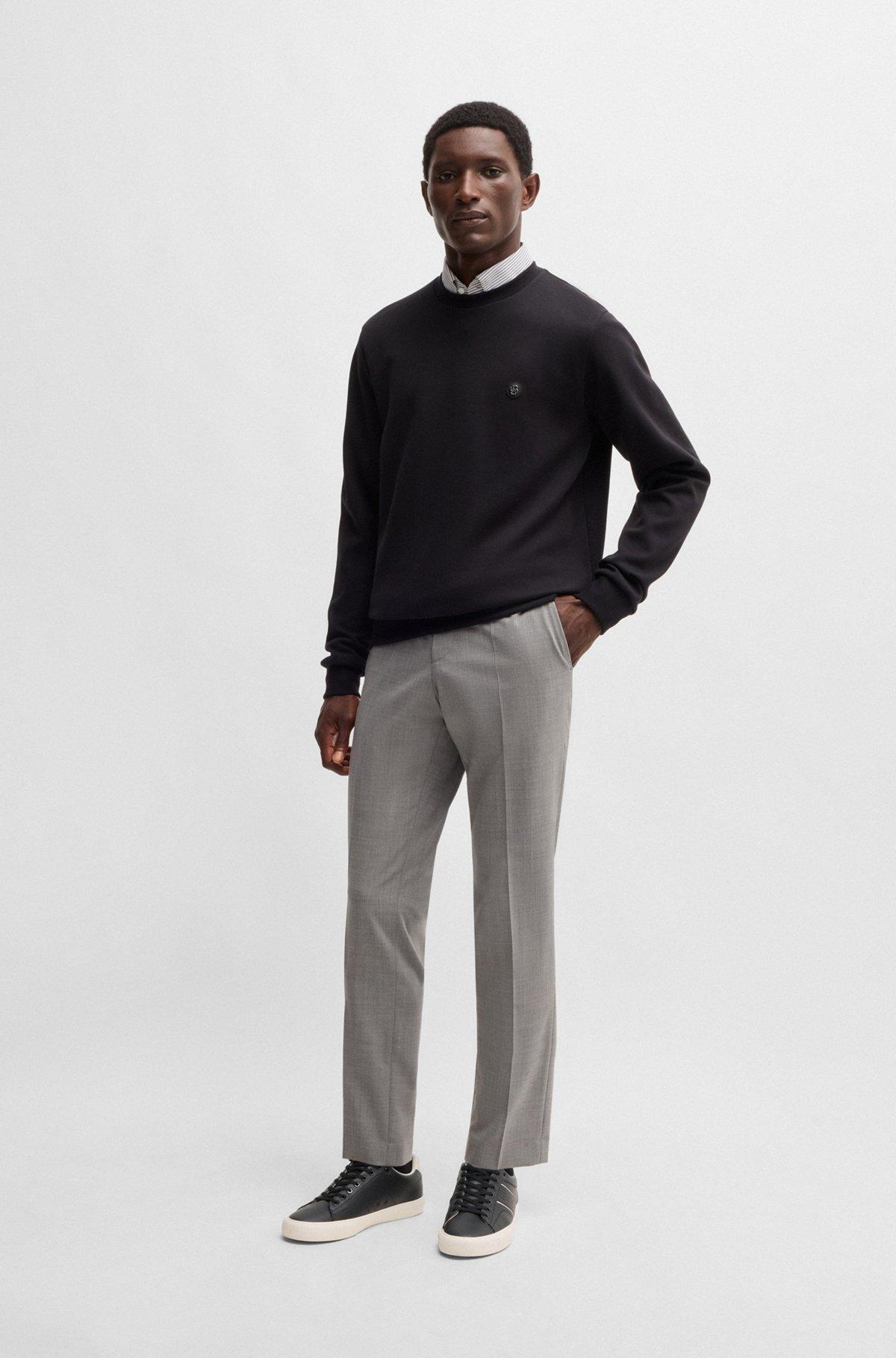 Faux-leather trainers with grained and plain textures Product Image