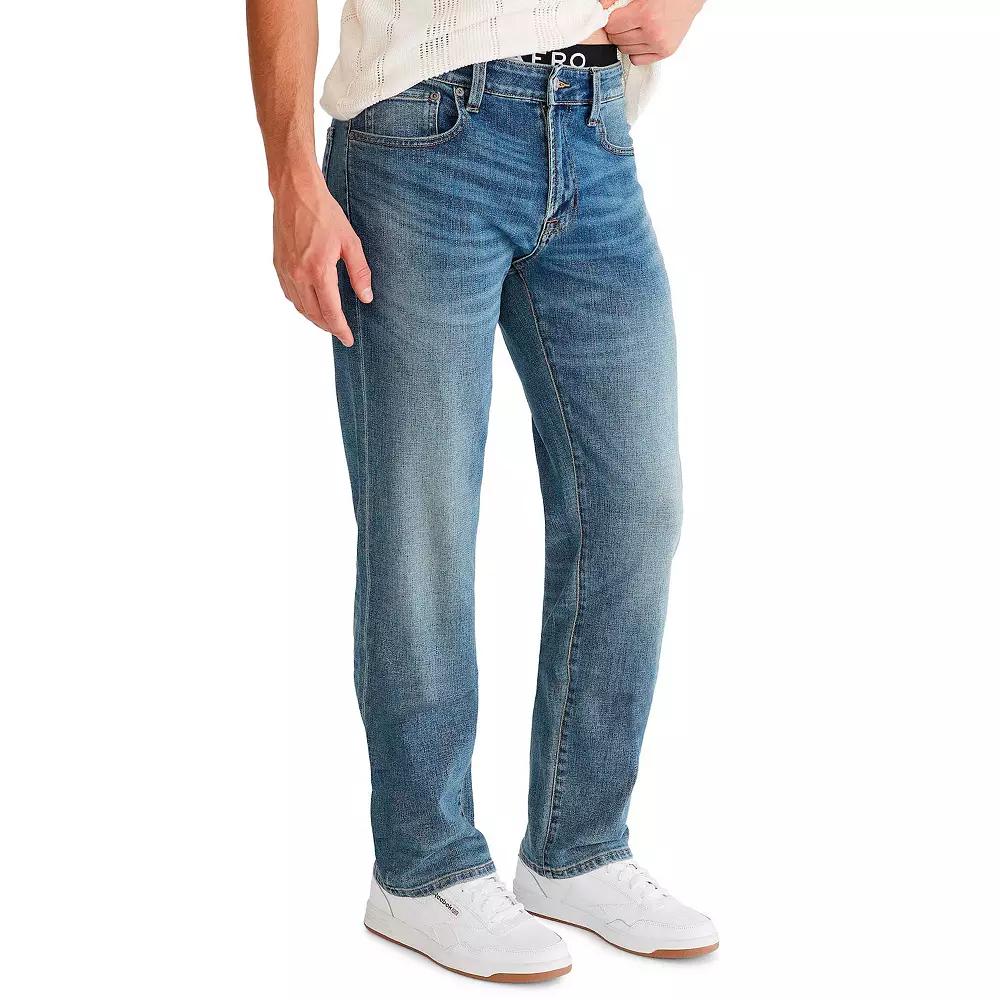 Men's Aeropostale Straight Cut Jeans, Size: 30 X 32, Medium Blue Product Image