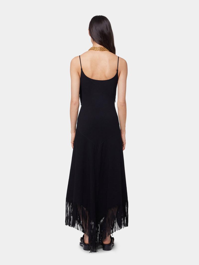 BLACK LONG DRESS IN CREPE Product Image