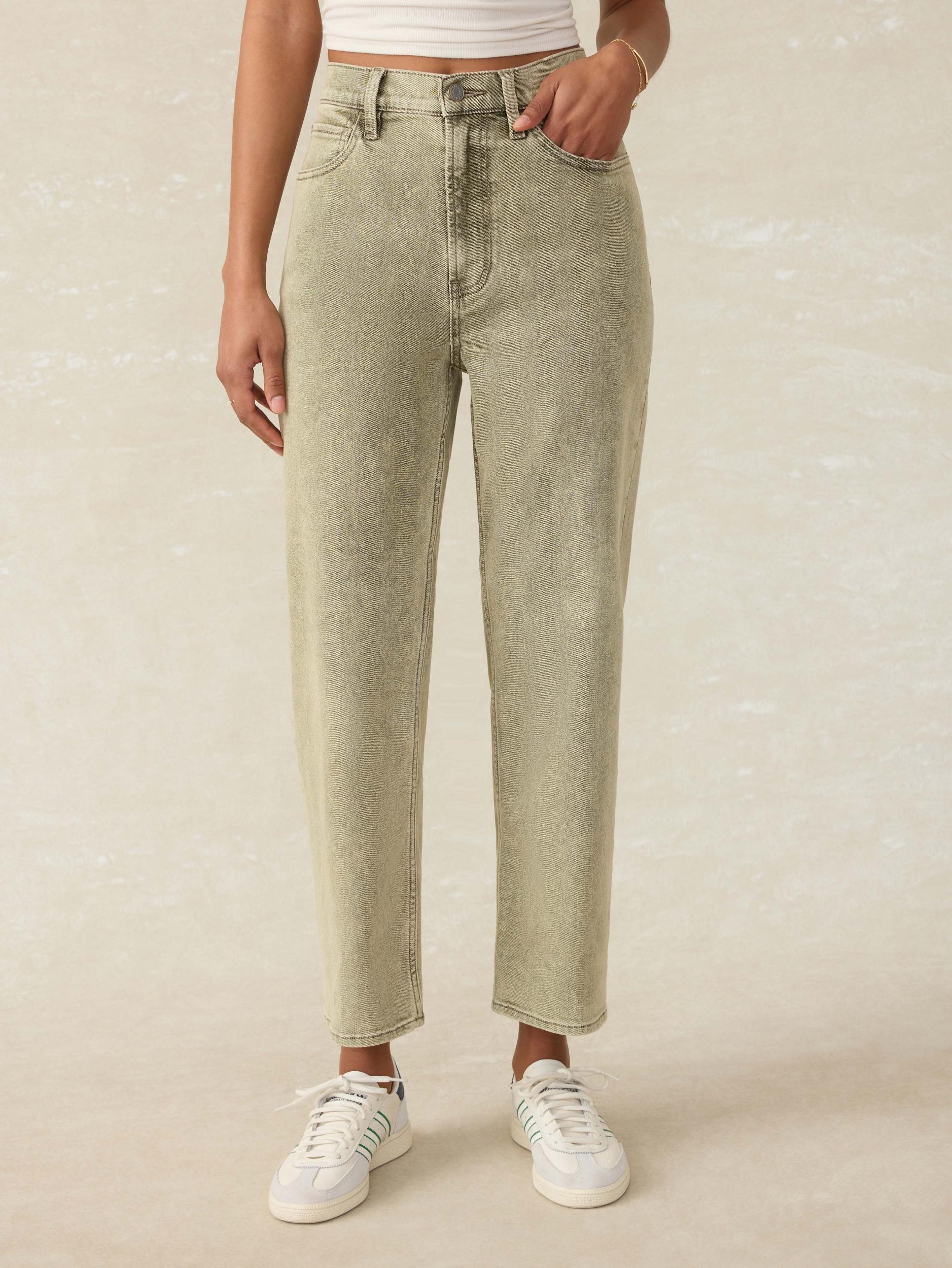 Slim Straight Sunwashed Denim - Olive Haze Wash Female Product Image