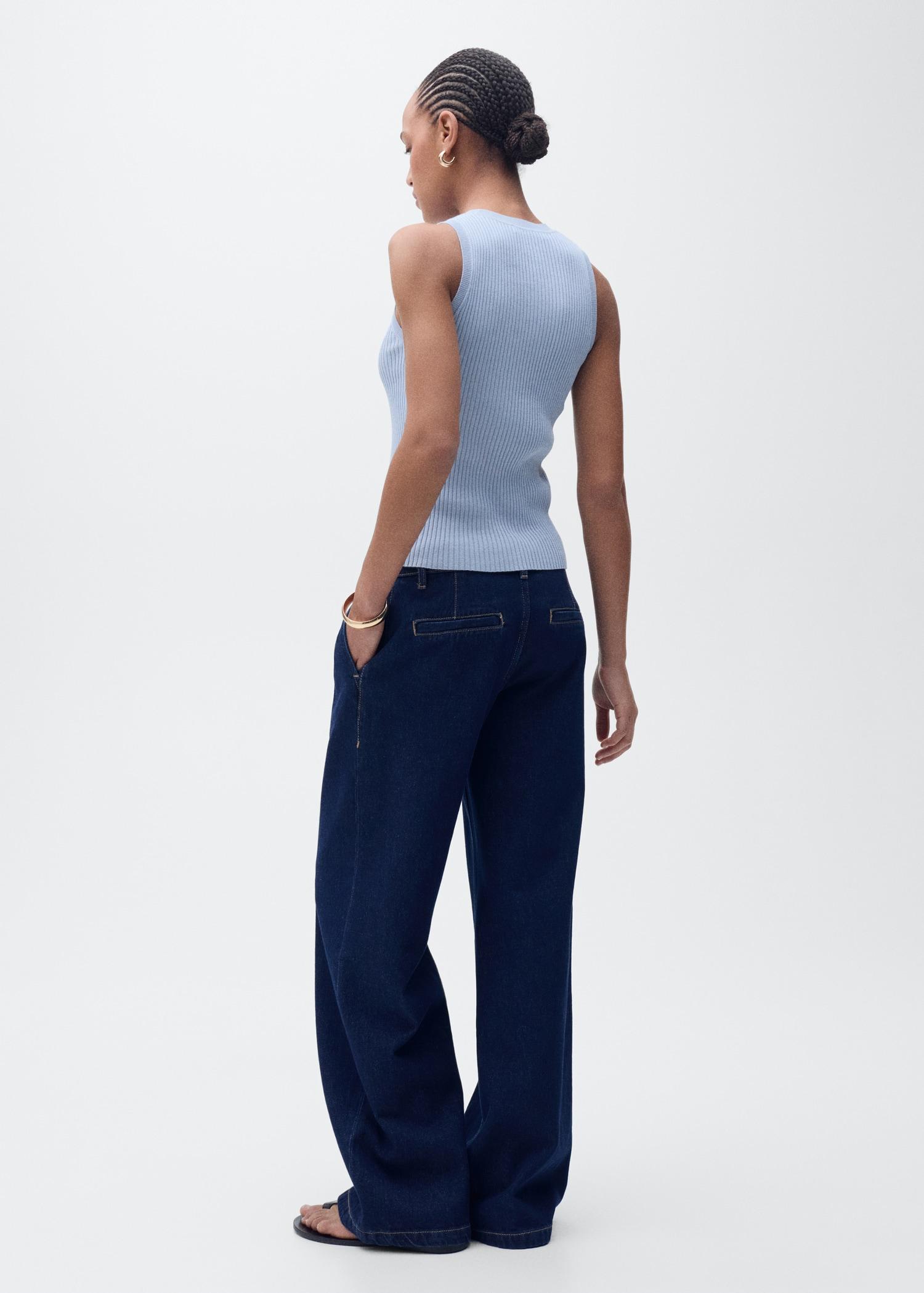 Ribbed knit top - Women | MANGO USA Product Image