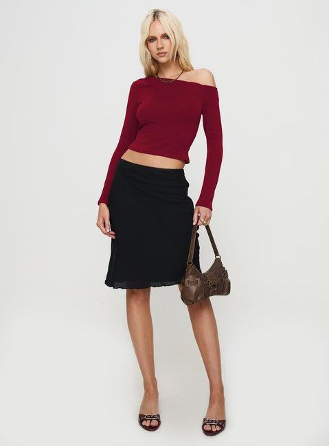 Malian Long Sleeve Top Burgundy Product Image