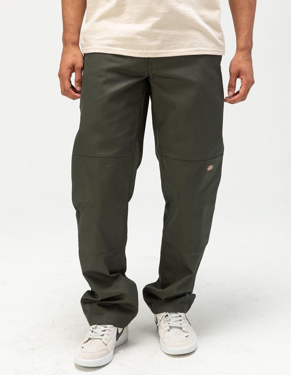 DICKIES Double Knee Slim Straight Mens Pants - OLIVE Product Image