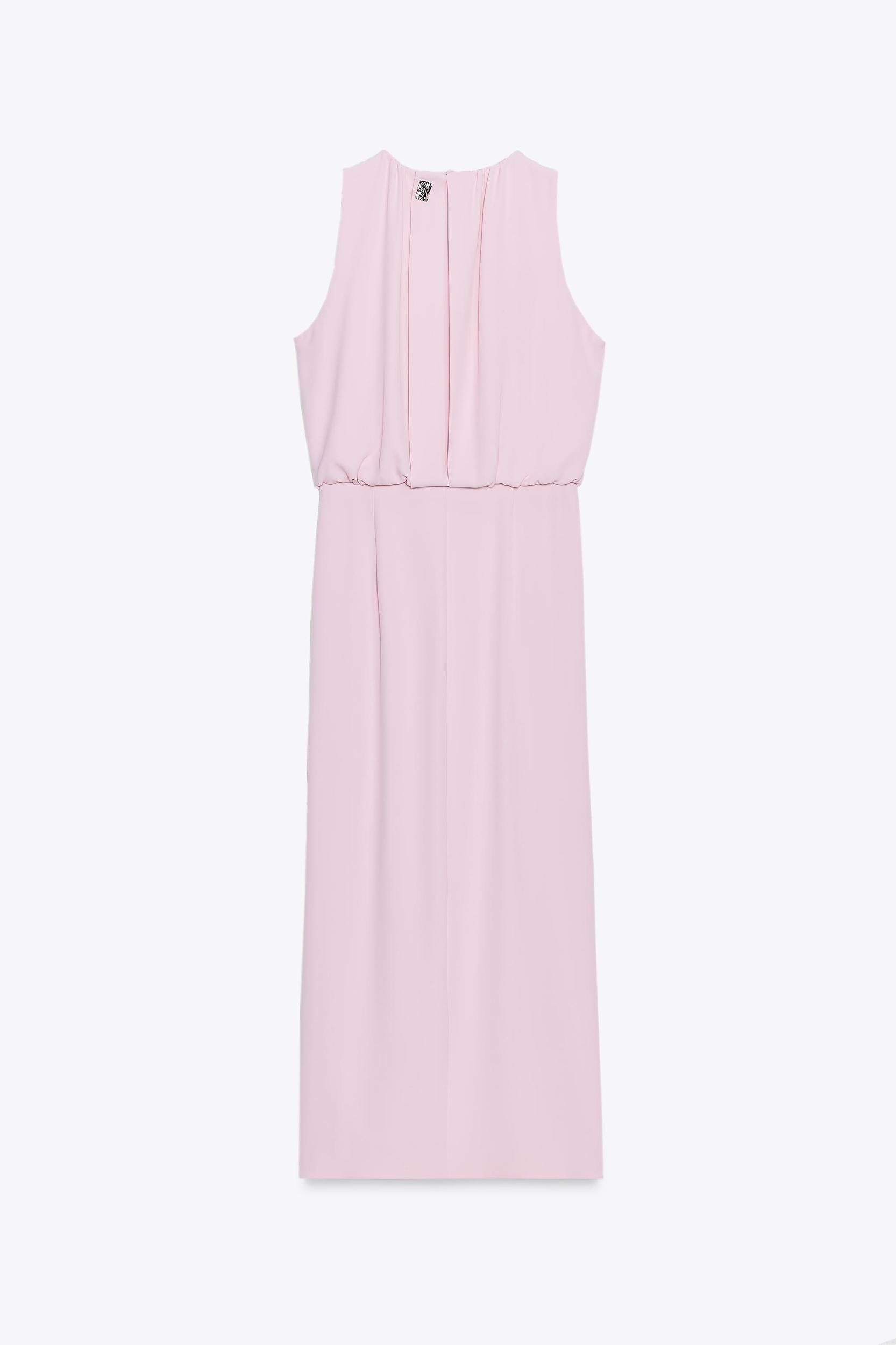 RUCHED WAIST MIDI DRESS Product Image