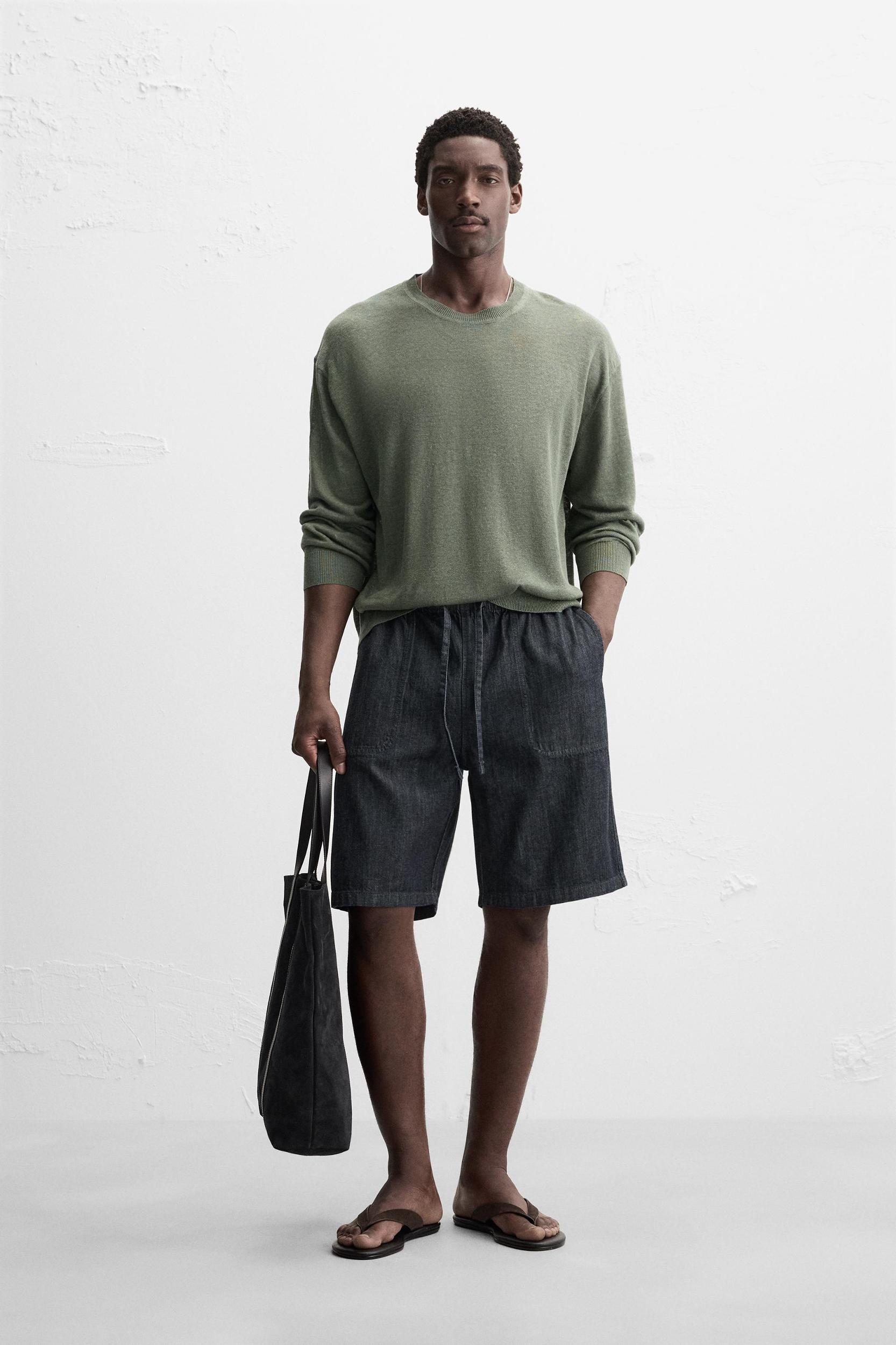 RELAXED FIT DENIM SHORTS Product Image