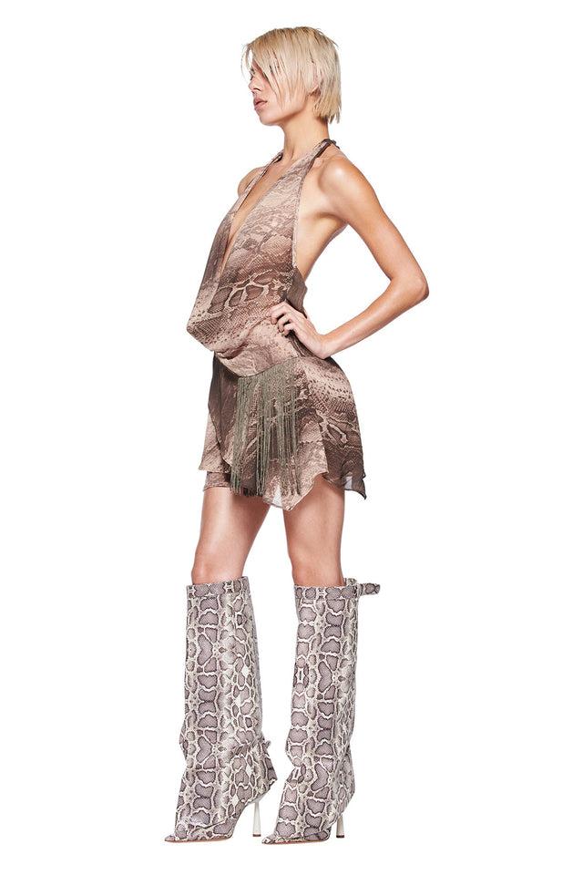 ROSANNA SLEEVELESS MINI DRESS - SNAKE Product Image