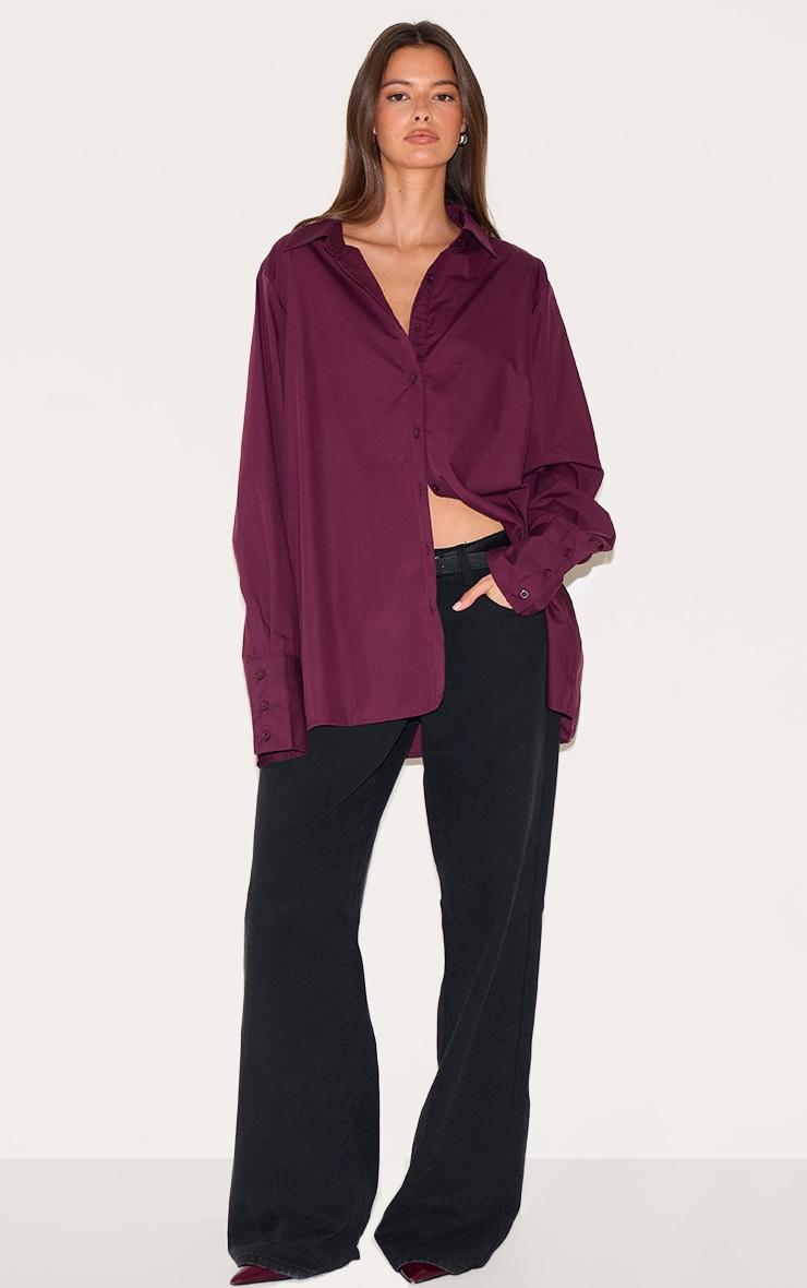Plum Oversized Cuff Shirt Product Image