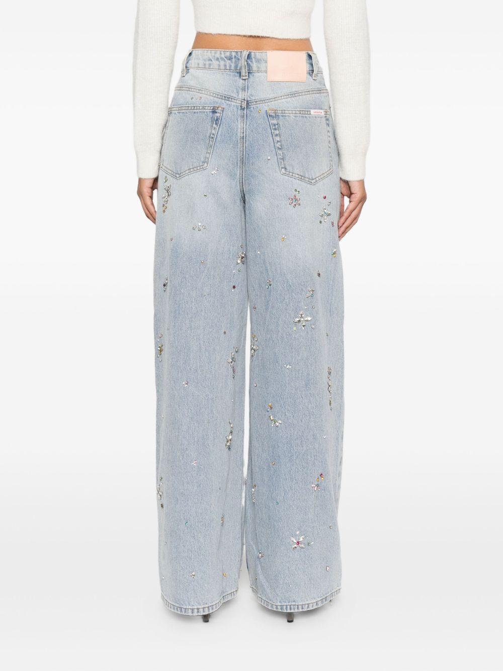 crystal-embellished wide-leg jeans Product Image