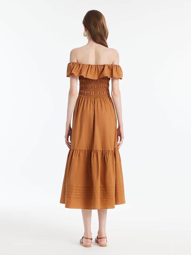 Ruffle Off Shoulder Women Maxi Dress Product Image