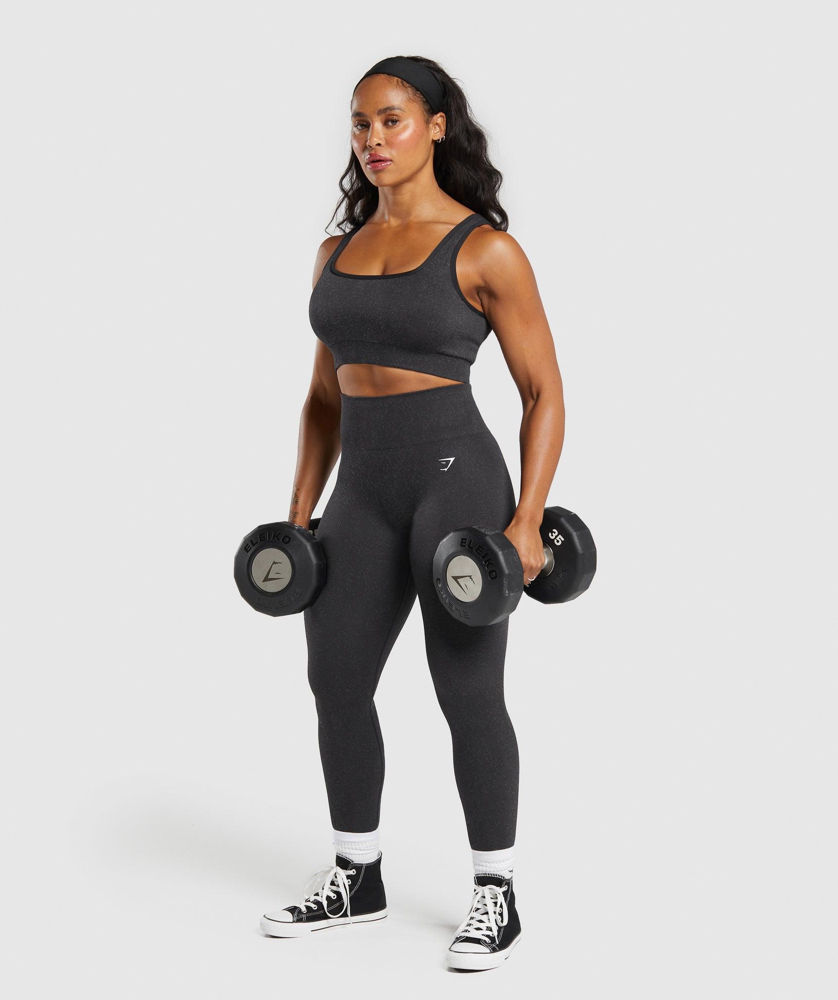 Gymshark Adapt Fleck Sports Bra - Black/Smokey Grey Female Product Image