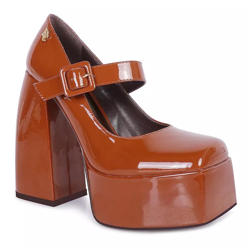 Rag & Co Pablo Women's High Platform Mary Jane Shoes, Size: 5, Black Product Image