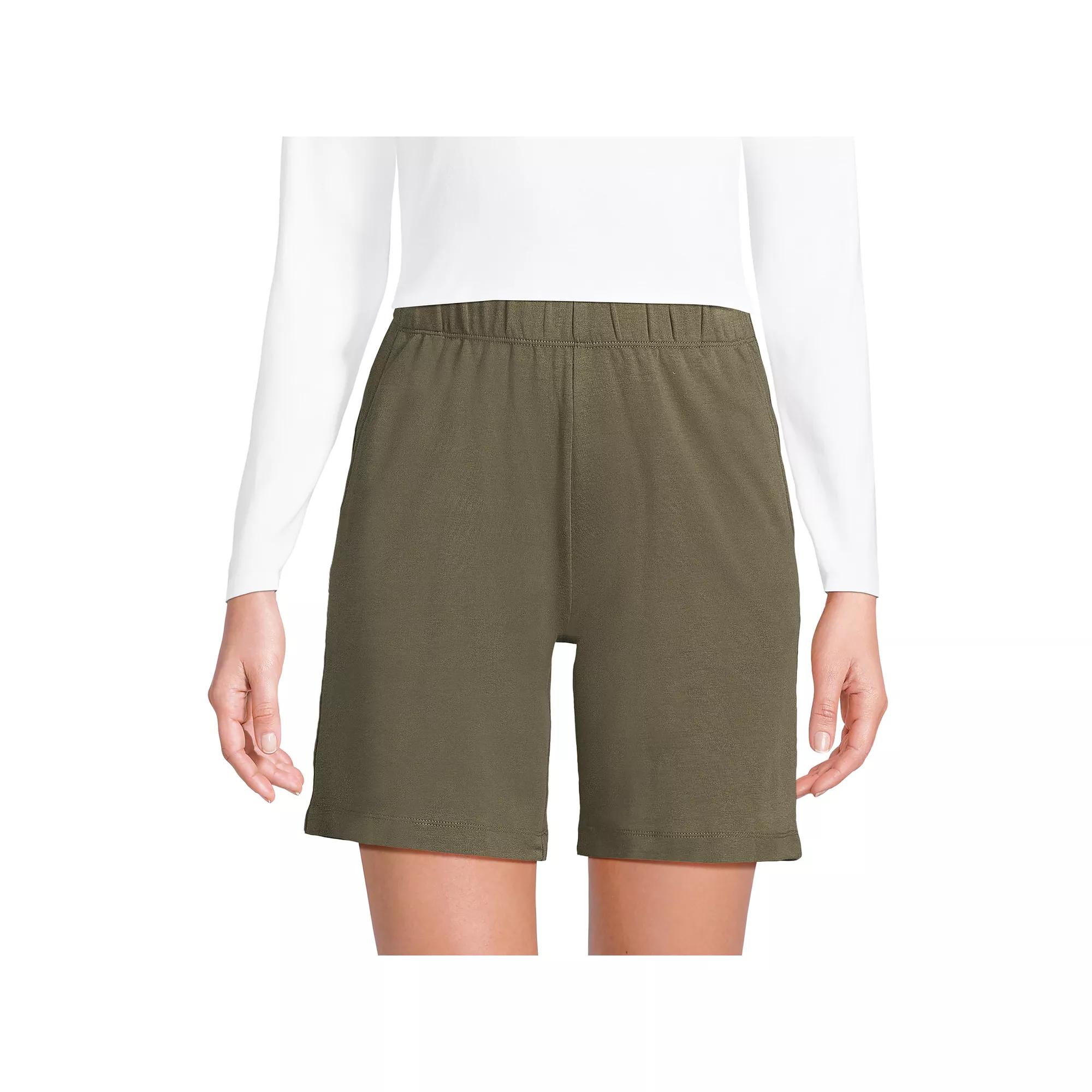 Petite Lands' End Sport Knit Pull-On Shorts, Women's, Size: Large Petite, Lily  Green Product Image