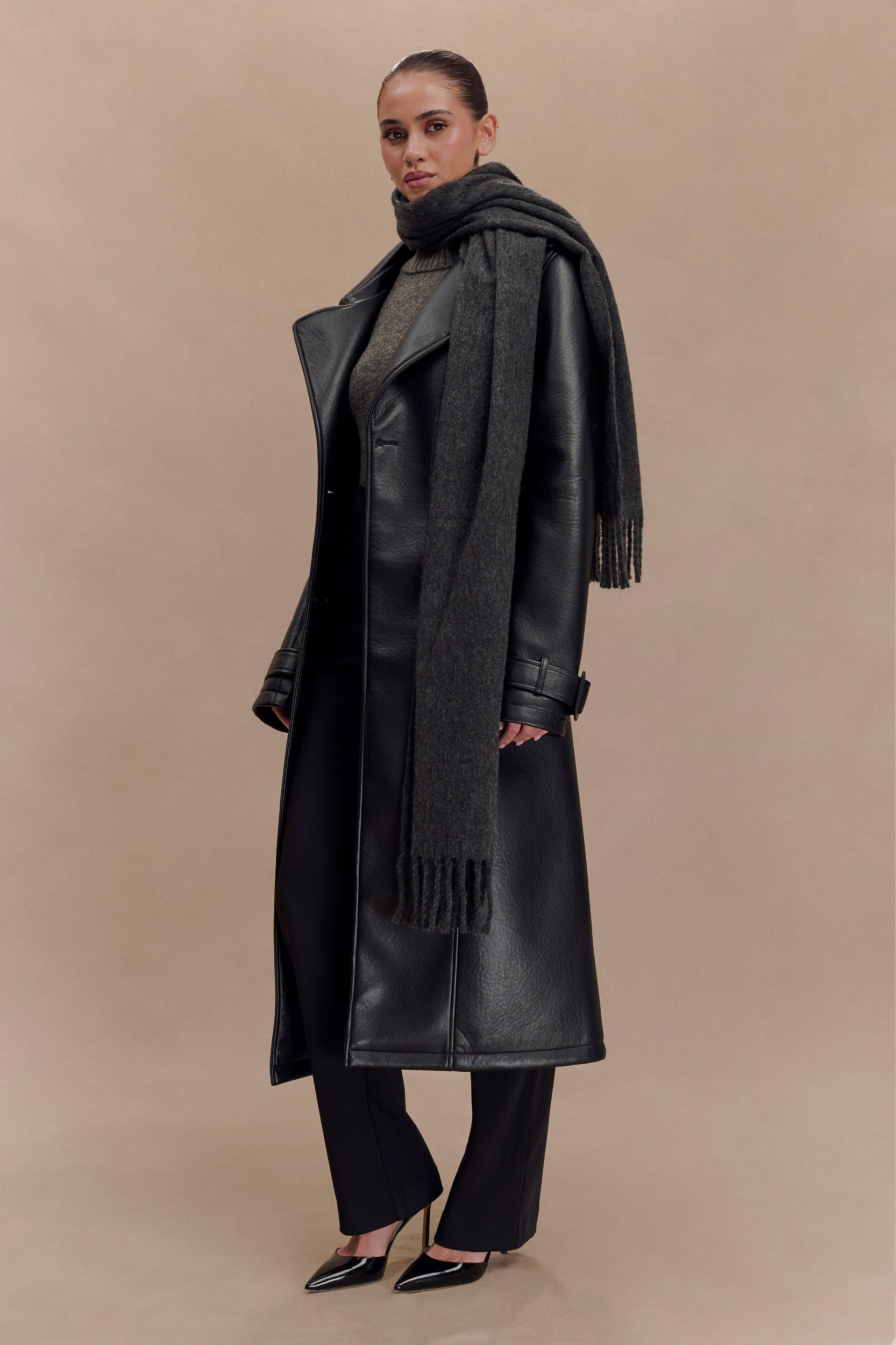 MESHKI Knit Scarf - Charcoal Marle Product Image