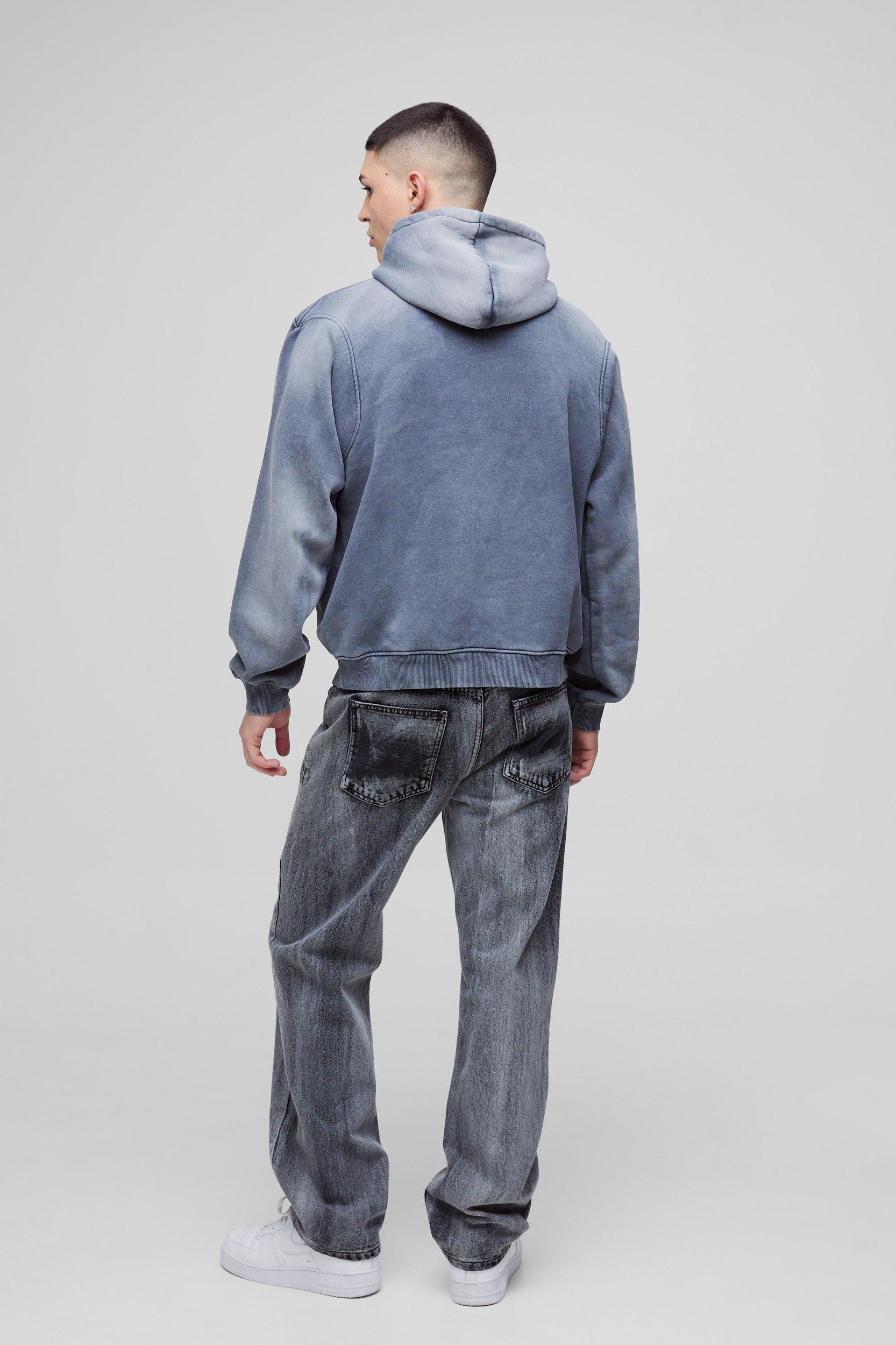 Oversized Boxy Funnel Neck Seam Detail Hoodie | boohooMAN USA Product Image