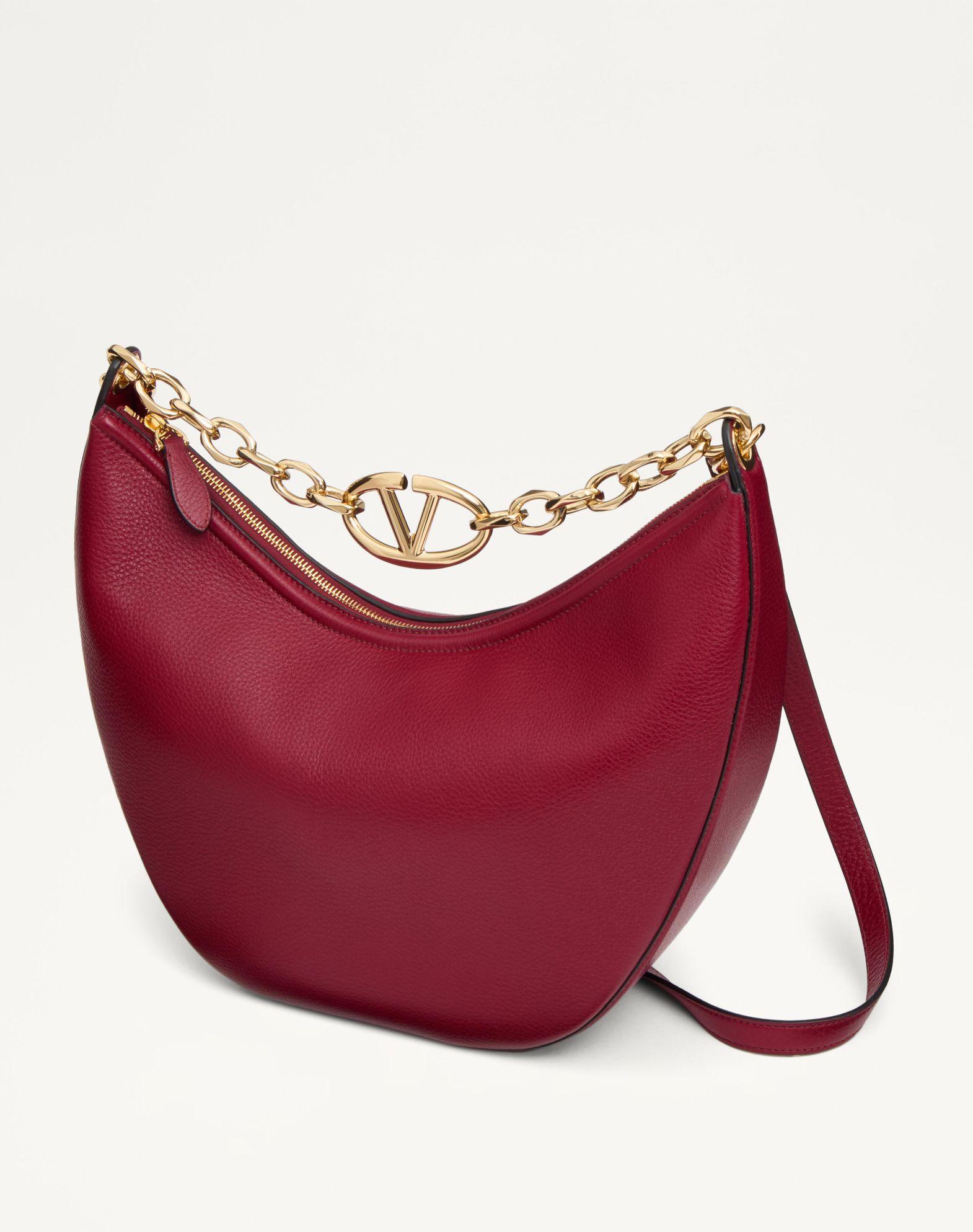 Vlogo Moon Medium Grainy Calfskin Hobo Bag With Chain Product Image