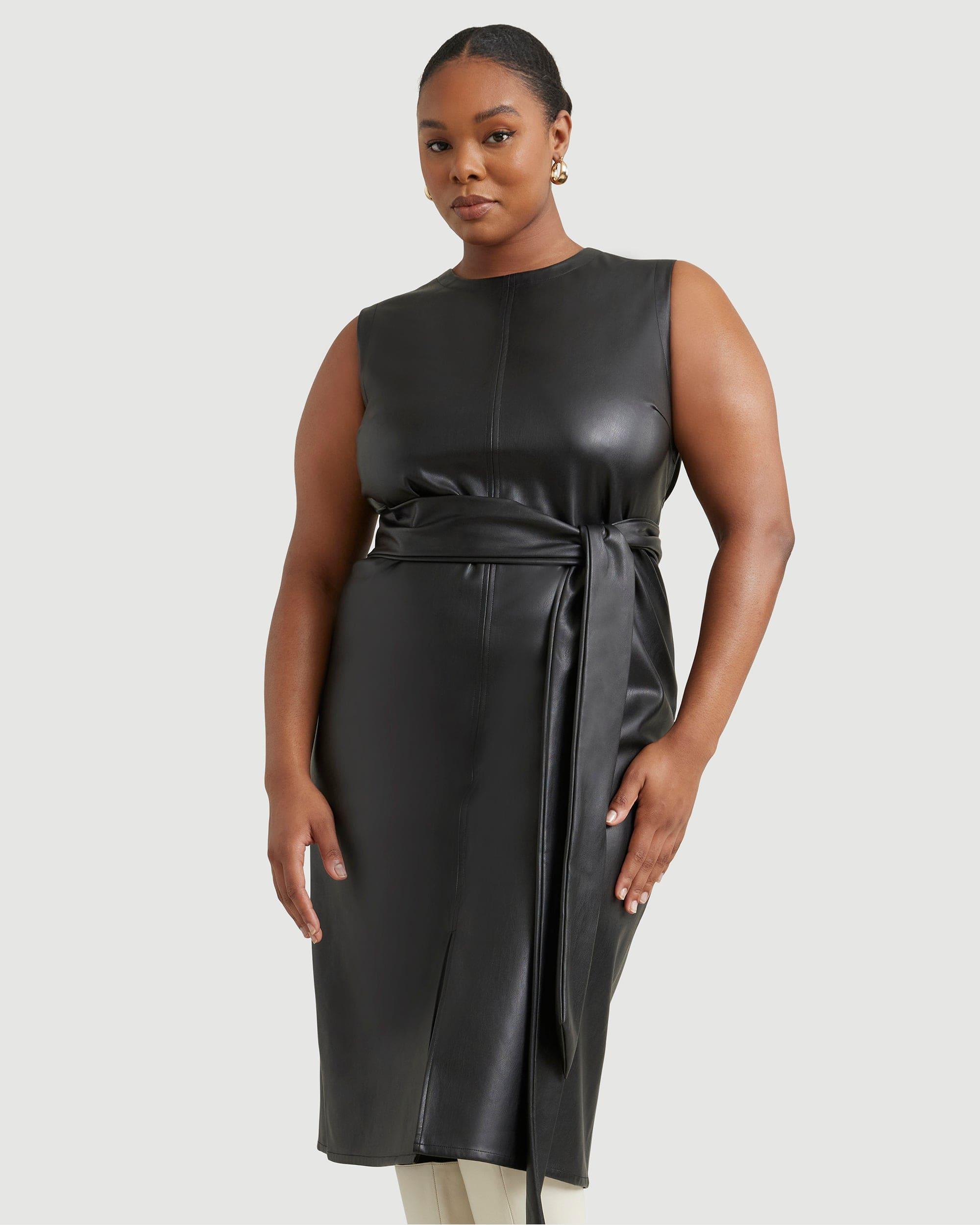 Pilar Vegan Leather Tie-Front Dress Product Image