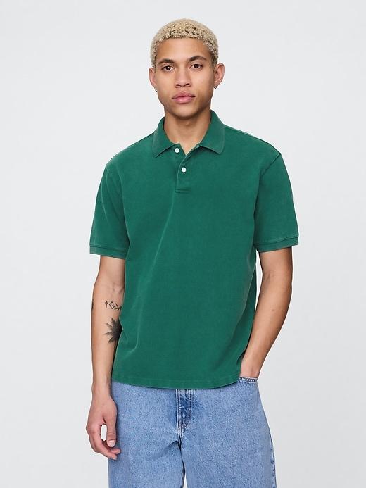 Relaxed Pique Polo Shirt Product Image