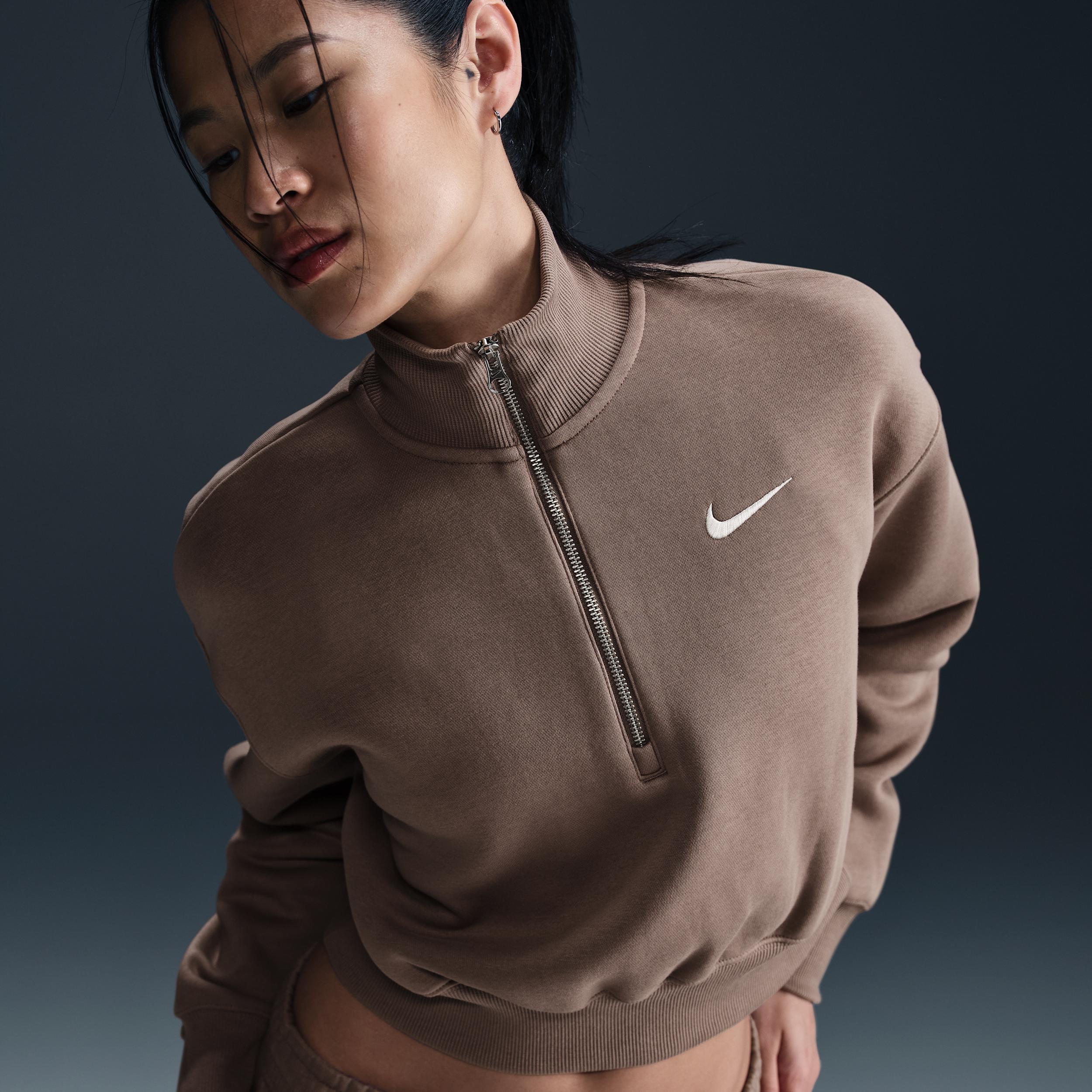Nike Womens Nike Style Fleece Crop Quarter-Zip - Womens Product Image
