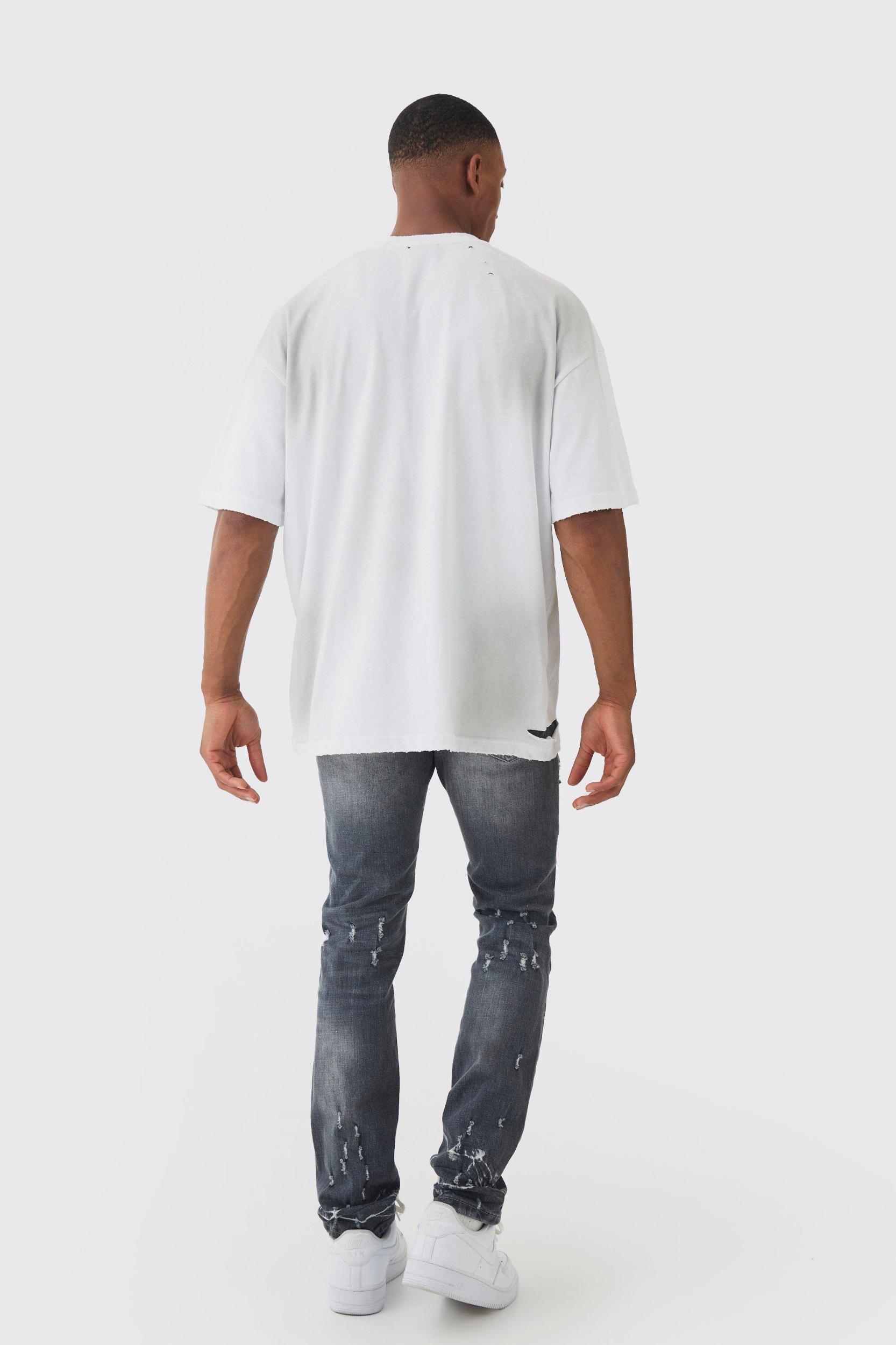 Premium Oversized Washed & Graphic T-shirt | boohooMAN USA Product Image